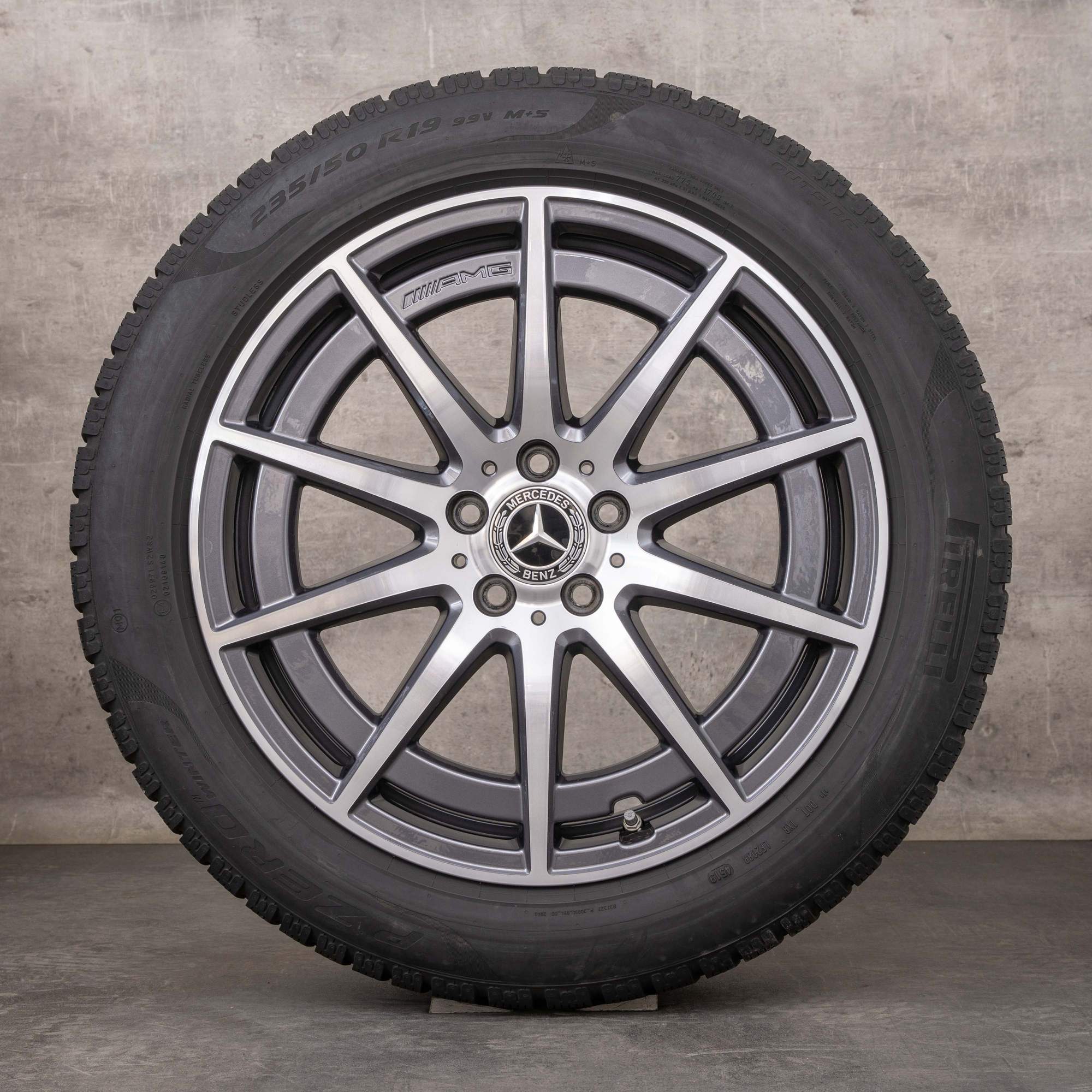 Alkuperäiset Mercedes Benz GLA GLB 35 45 S 4Matic AMG talvirenkaat 19 tuuman H247 X247 vanteet A2474011900 himalajanharmaa kiillotettu