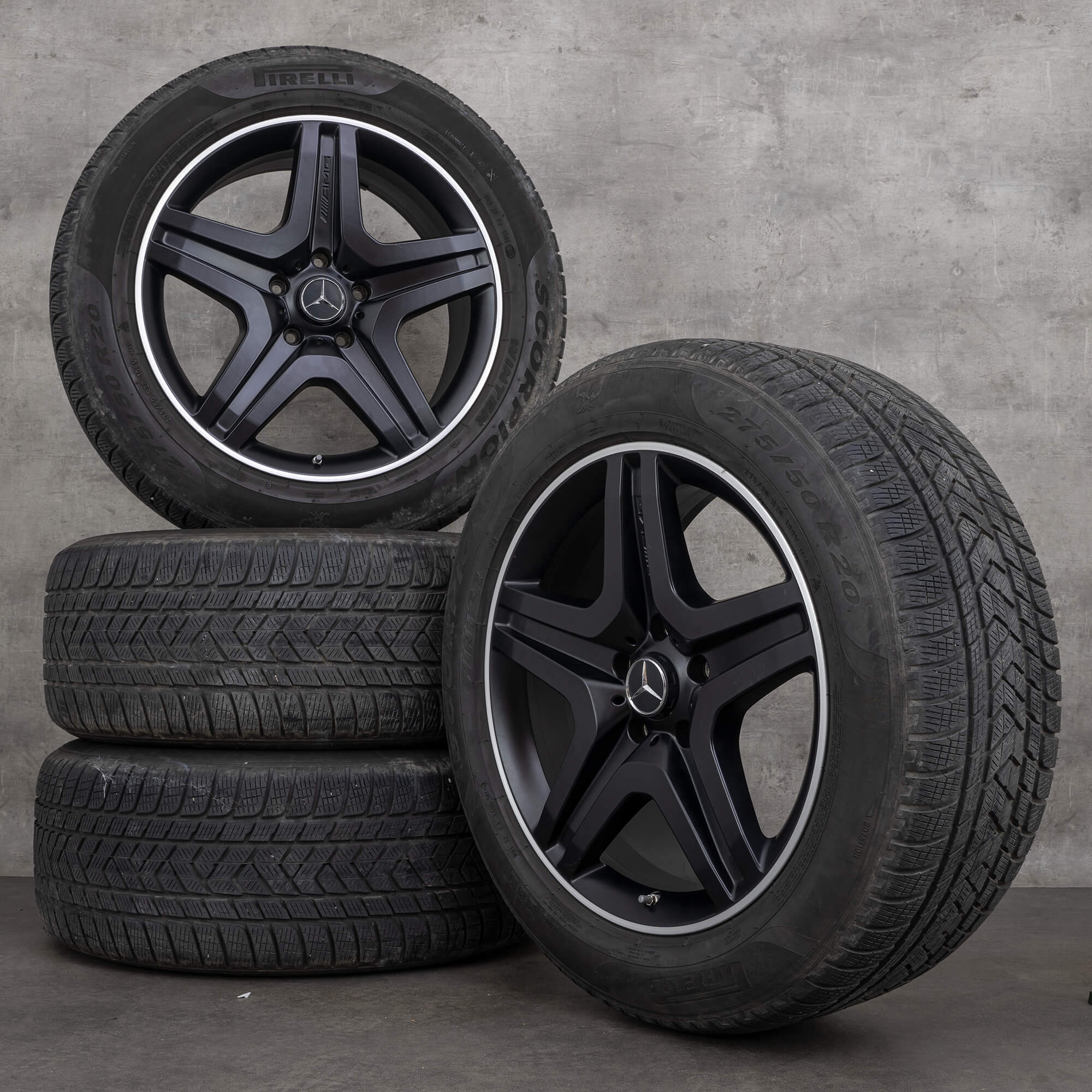 OEM Mercedes-Benz G-Class AMG 20inch winter wheels W463 W465 G63 G65 Rims A4634012702 Matte Black Diamond Cut Finish