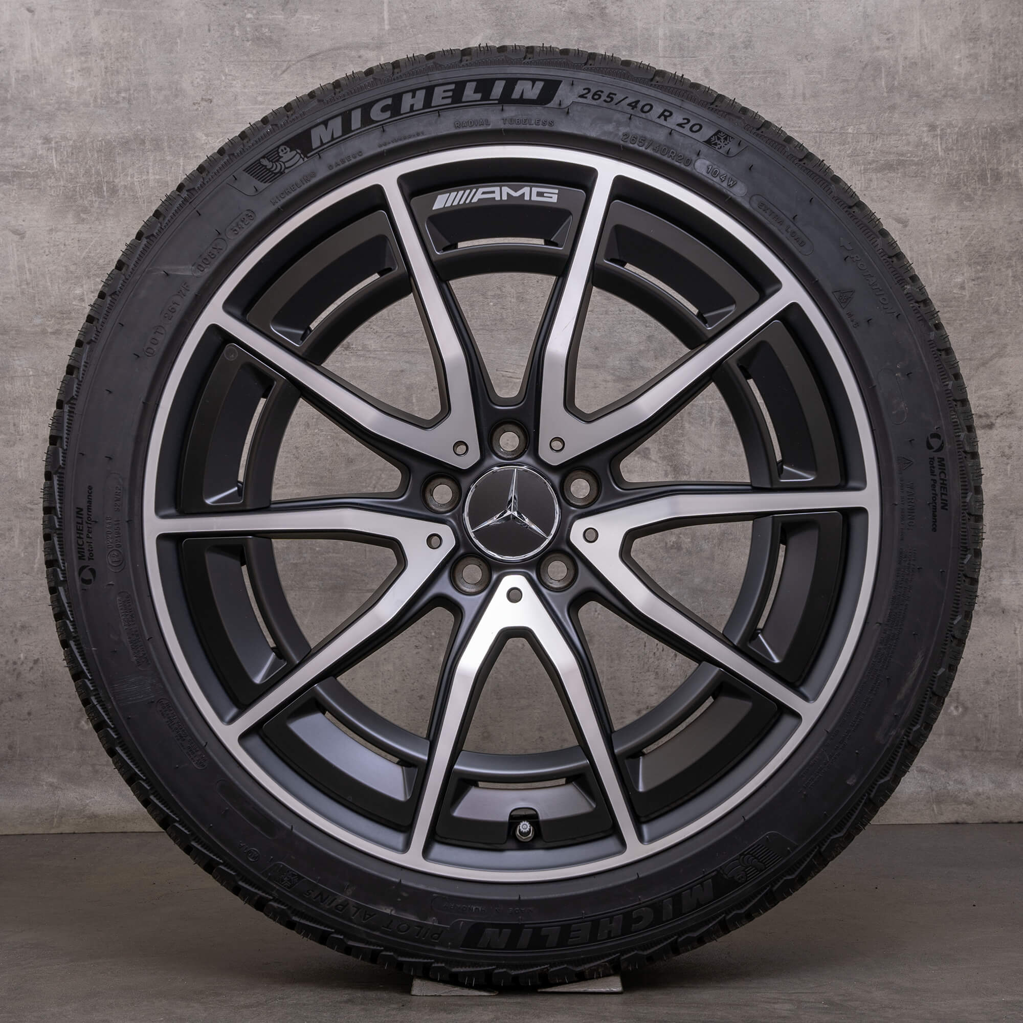 Originale Mercedes Benz AMG SL43 55 63 vinterhjul 20 tommer R232 fælge A2324012300 A2324012400 sort mat blank drejet