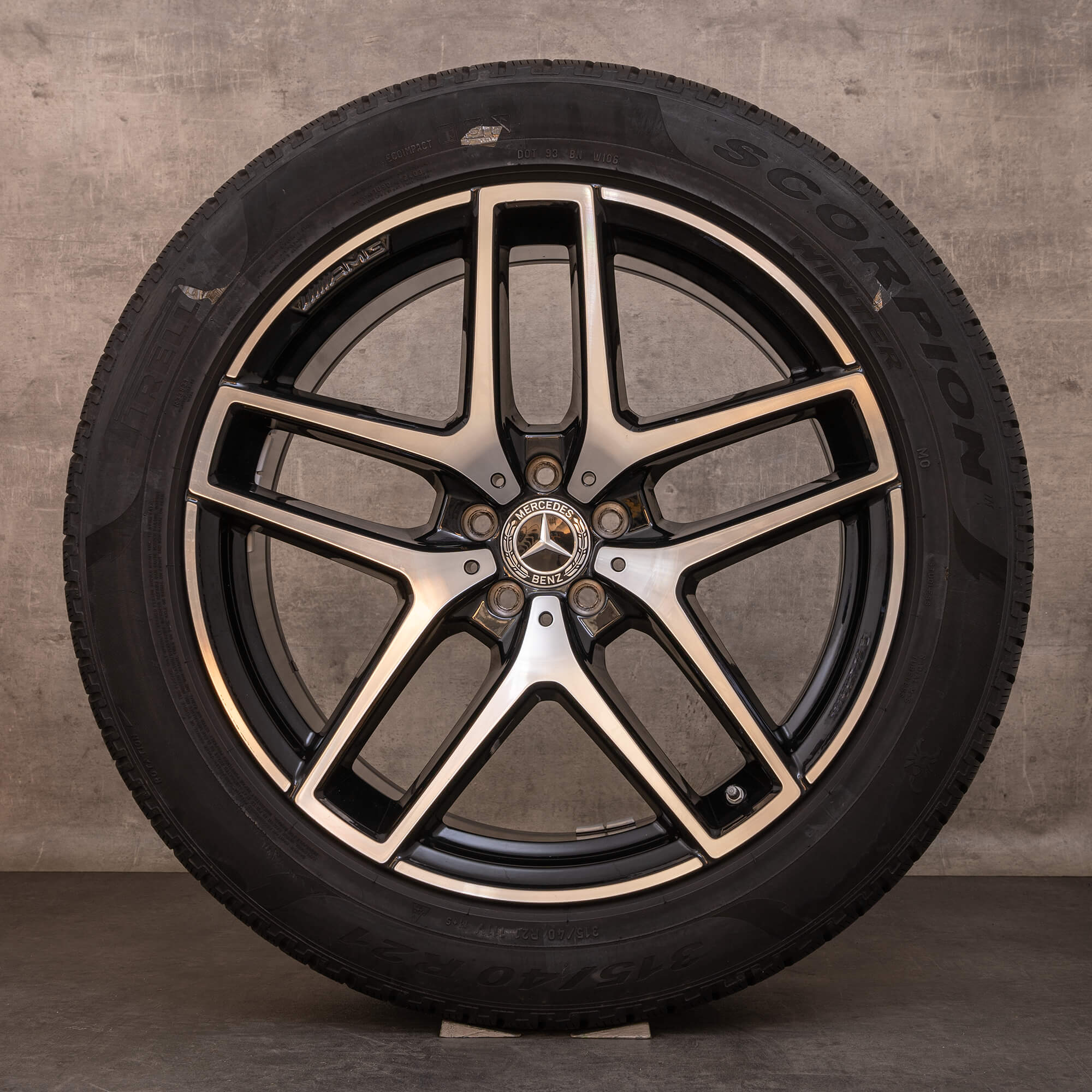 Oryginalne koła zimowe Mercedes Benz GLE & 43 63 S AMG 21 cali felgi C292 A2924012900 A2924011700 czarne polerowane