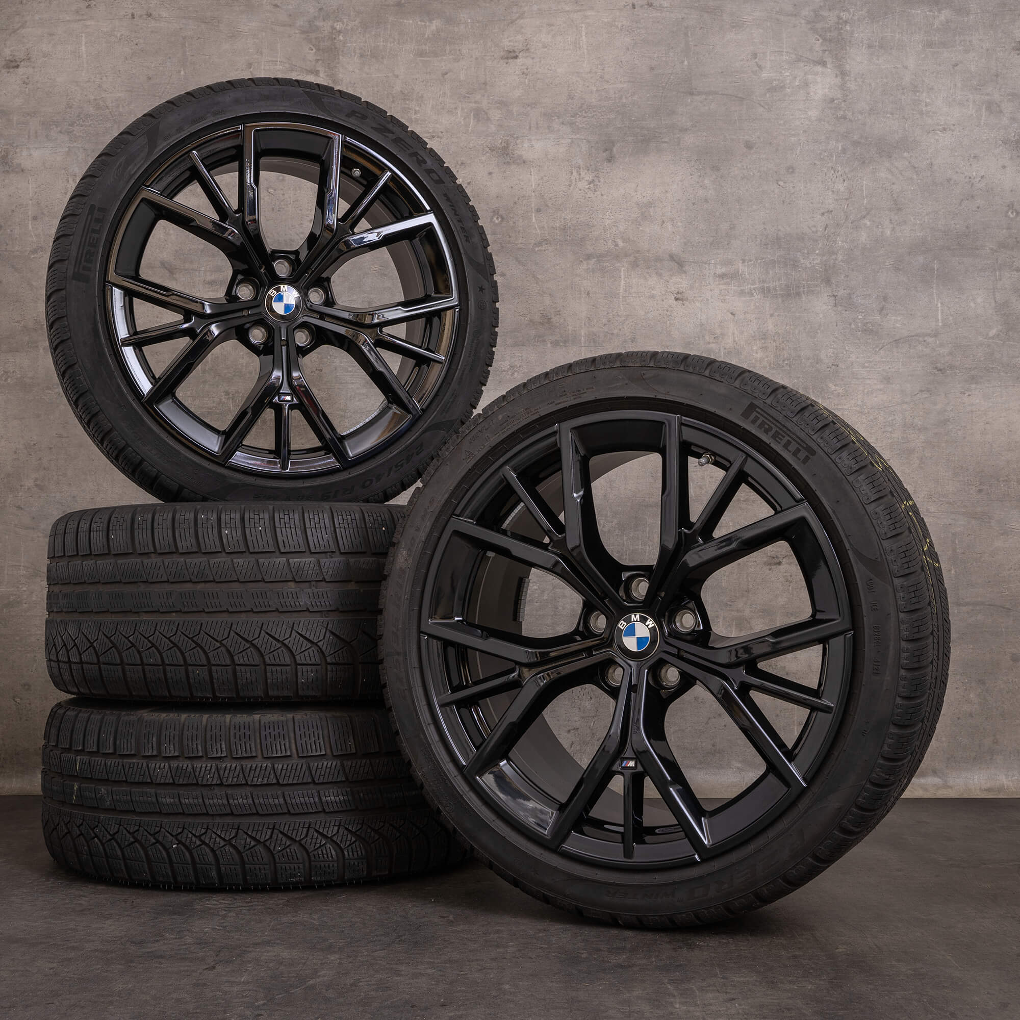 Oem BMW Série 5 pneus hiver jantes 19 pouces G30 G31 Jantes Styling 845 M 8747406 8747405 noir brillant