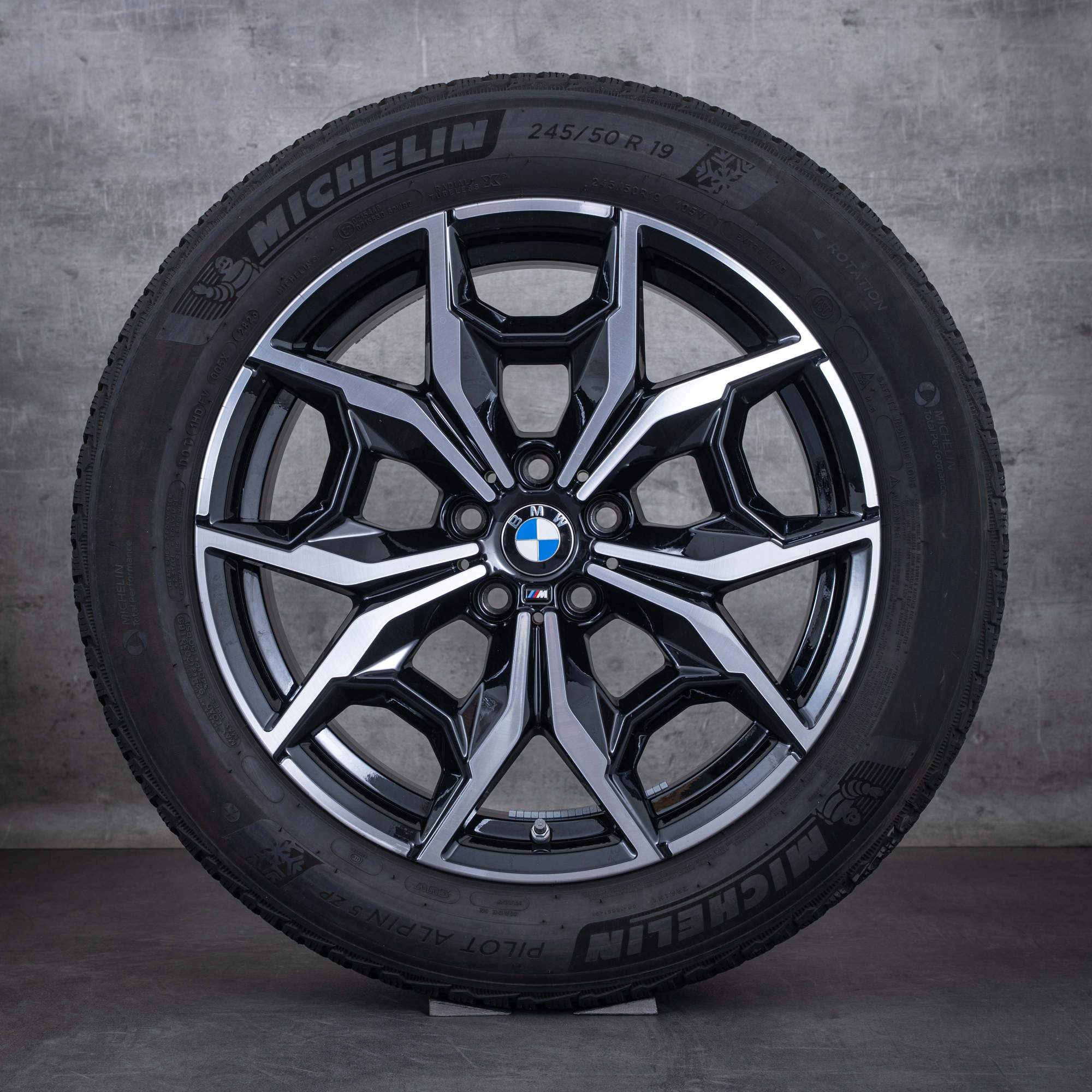 Oryginalał BMW X3 X4 felgi 19 cali G01 G02 koła letnie stylizacja 887 M 7916263 czarny polerowane toczone