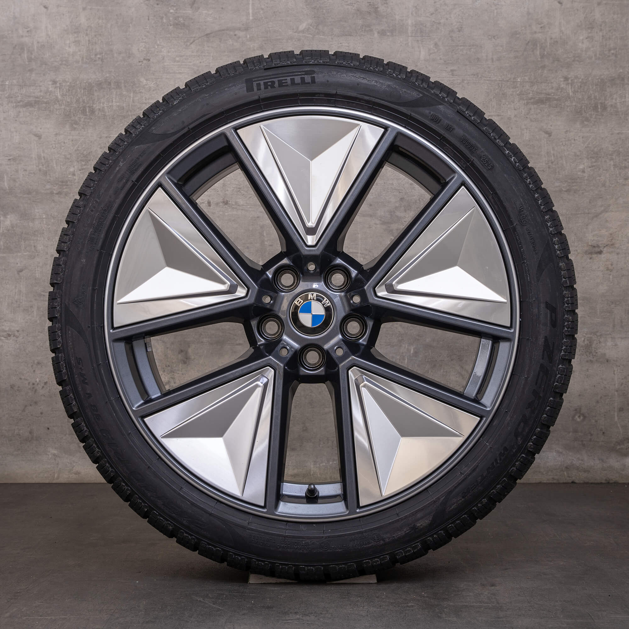 Original BMW i4 Winterräder 19 Zoll G26 Felgen 6896776 6896778 Styling 855 gunmetal grey glanzgedreht NEU