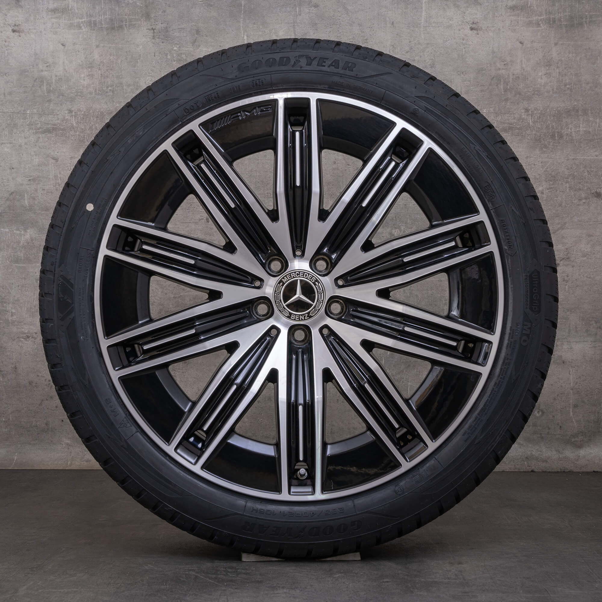 Orijinal Mercedes Benz EQE AMG kış jant lastik 21 inç SUV X294 jantlar A2944011200 siyah parlak tornalı