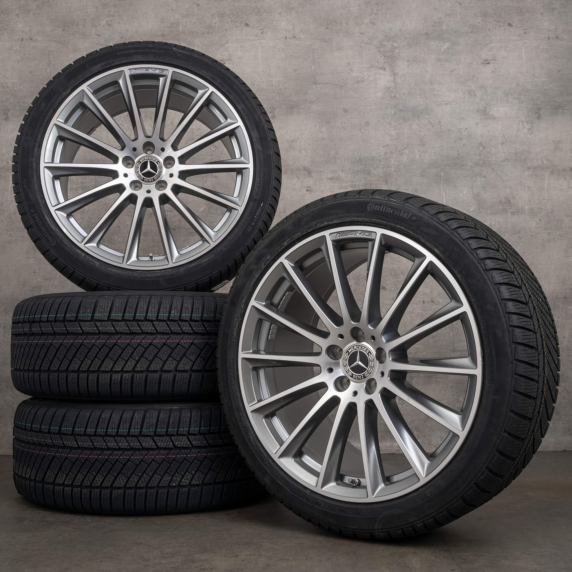 Alkuperäiset Mercedes Benz S-sarjan AMG talvirenkaat 20 tuuman W223 V223 X223 vanteet A2234011500 himalajanharmaa kiillotettu UUSI