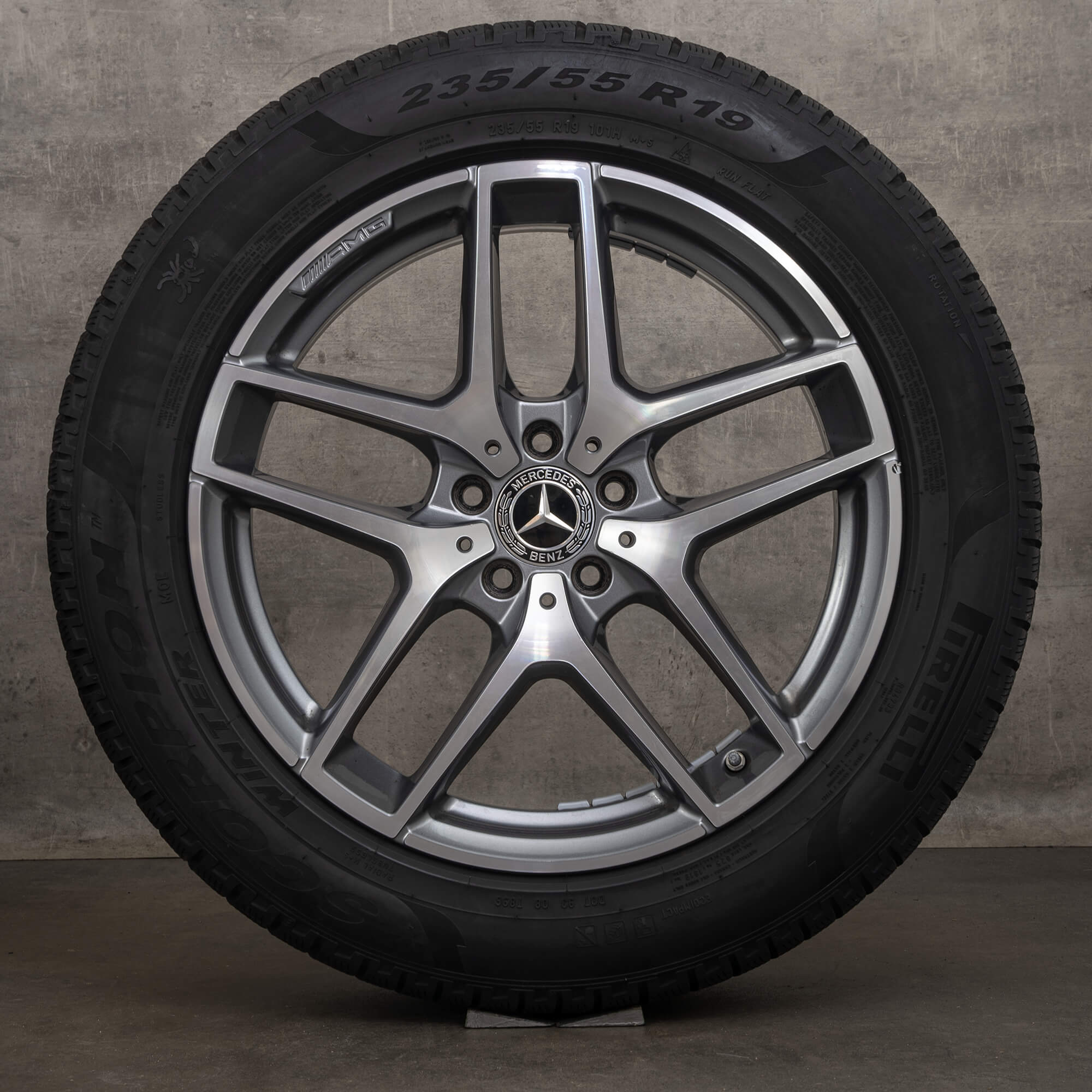 Alkuperäiset Mercedes Benz GLC & 43 AMG talvirenkaat 19 tuuman C253 X253 vanteet A2534011800 himalajanharmaa kiillotettu
