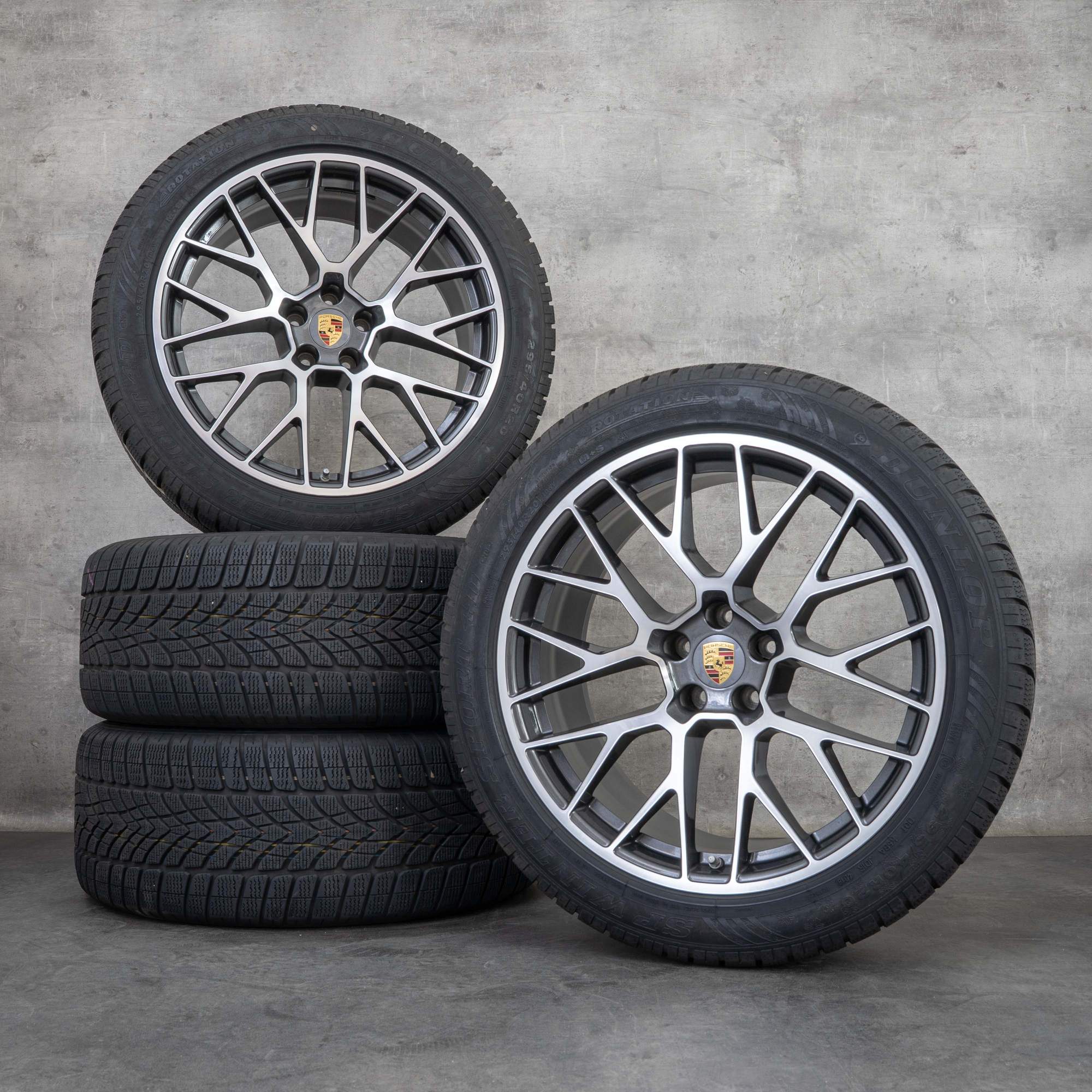 Alkuperäiset Porsche Macan vanteet 20 tuuman I II kesäpyörät RS Spyder 95B601025DS 95B601025DT titaani kiillotettu