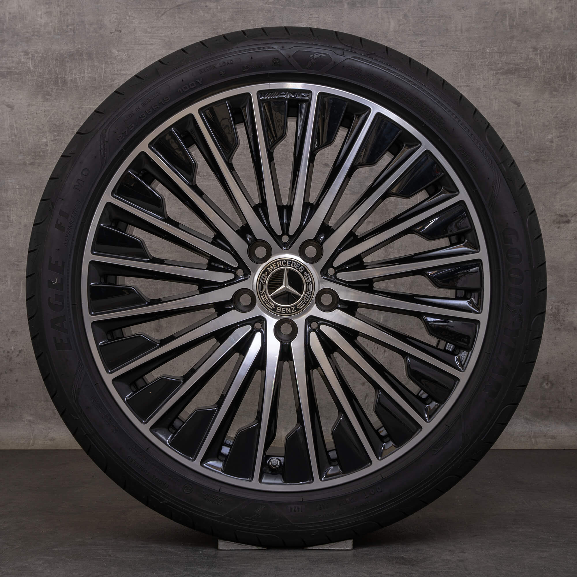 Originale Mercedes Benz CLE AMG felger 19 tommers C236 A236 sommerhjul A2364011900 A2364012000 svart blank dreid