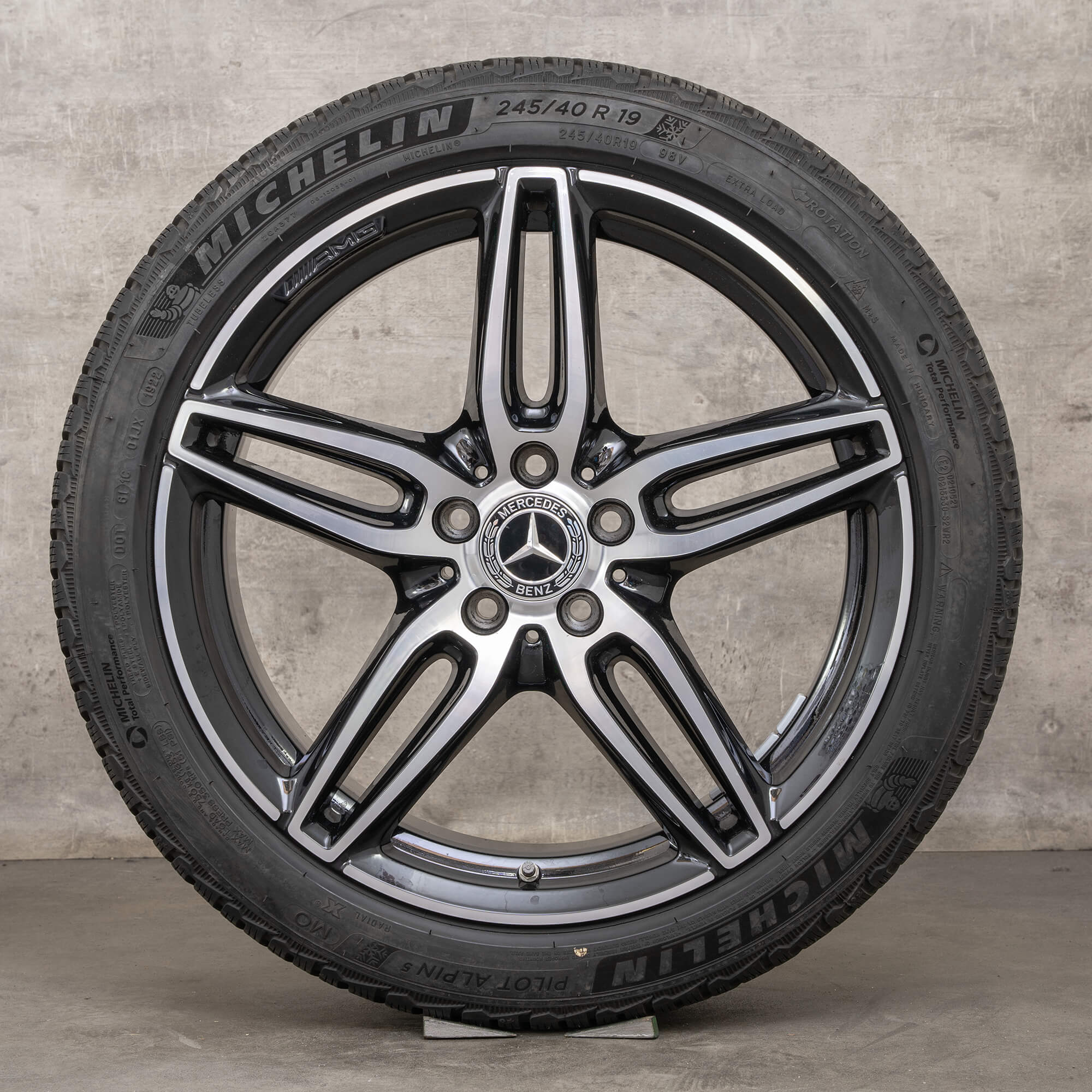 Genuine AMG Mercedes Benz Clase E E43 E53 neumáticos de invierno 19 pulgadas W213 S213 C238 A238 llantas A2134013800 A2134012000 negro brillante torneado
