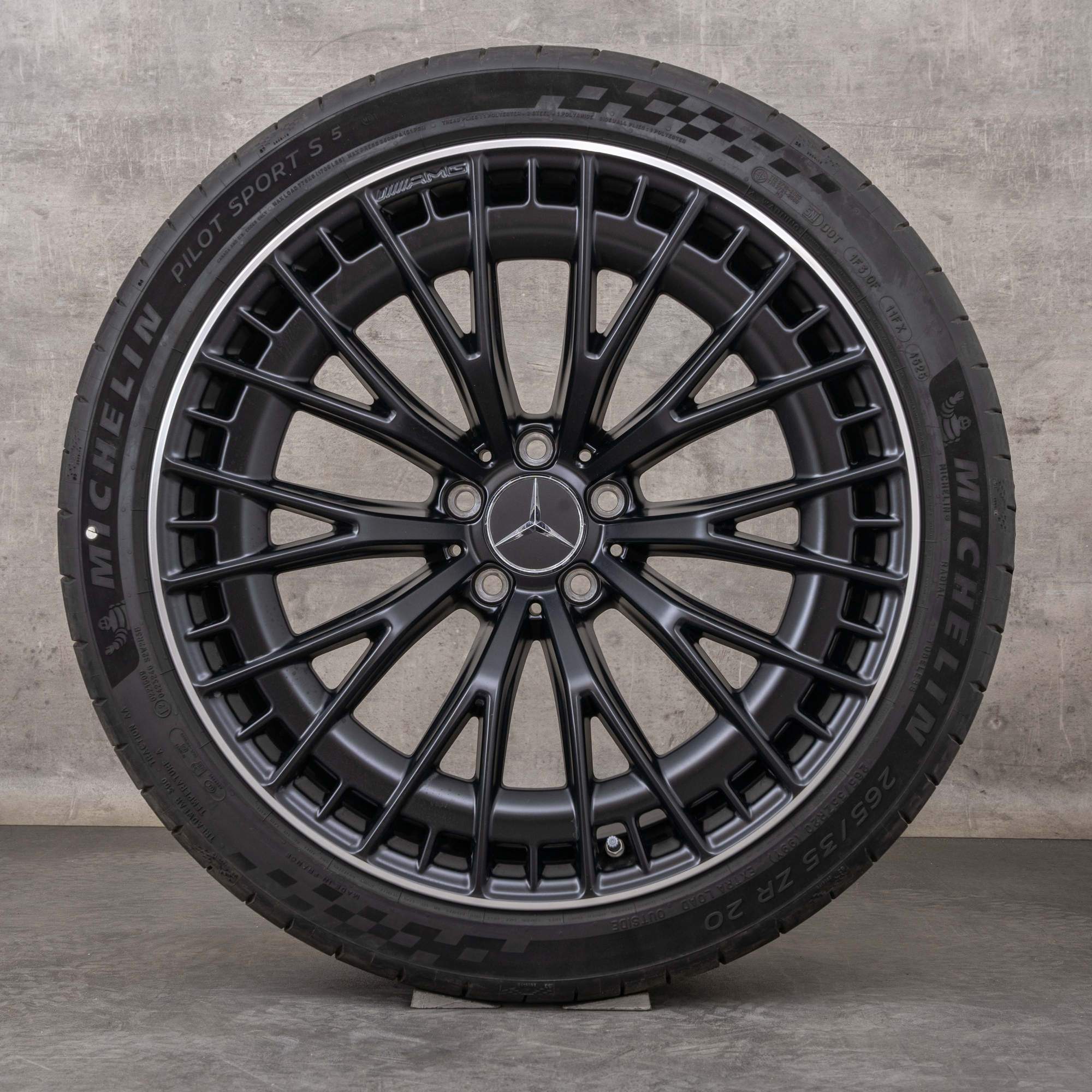 OEM Mercedes Benz CLE 53 AMG Rims 20 inch C236 A236 4Matic summer wheels A2364012900 A2364013000 black matt polisched