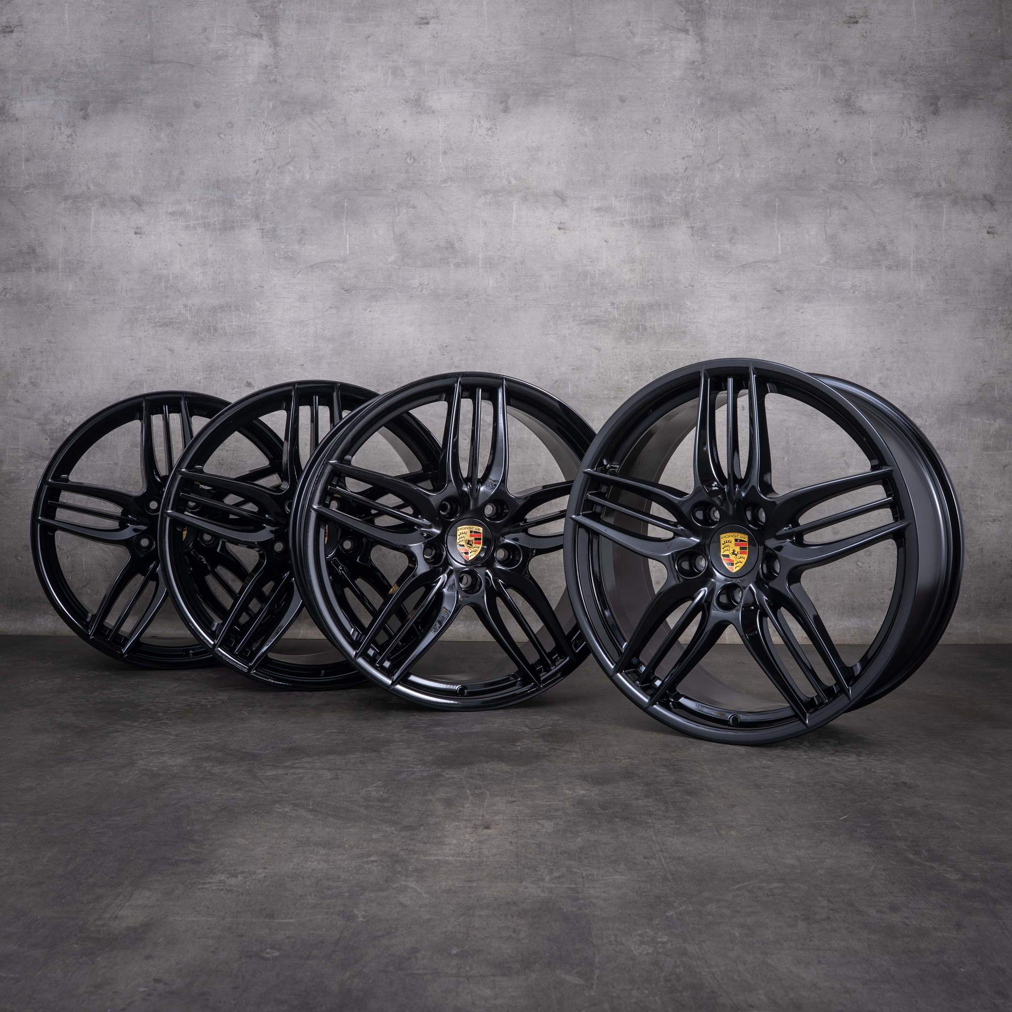 Llantas originales Porsche 991 I de 20 pulgadas Carrera 99136216132 99136216632 negro brillante