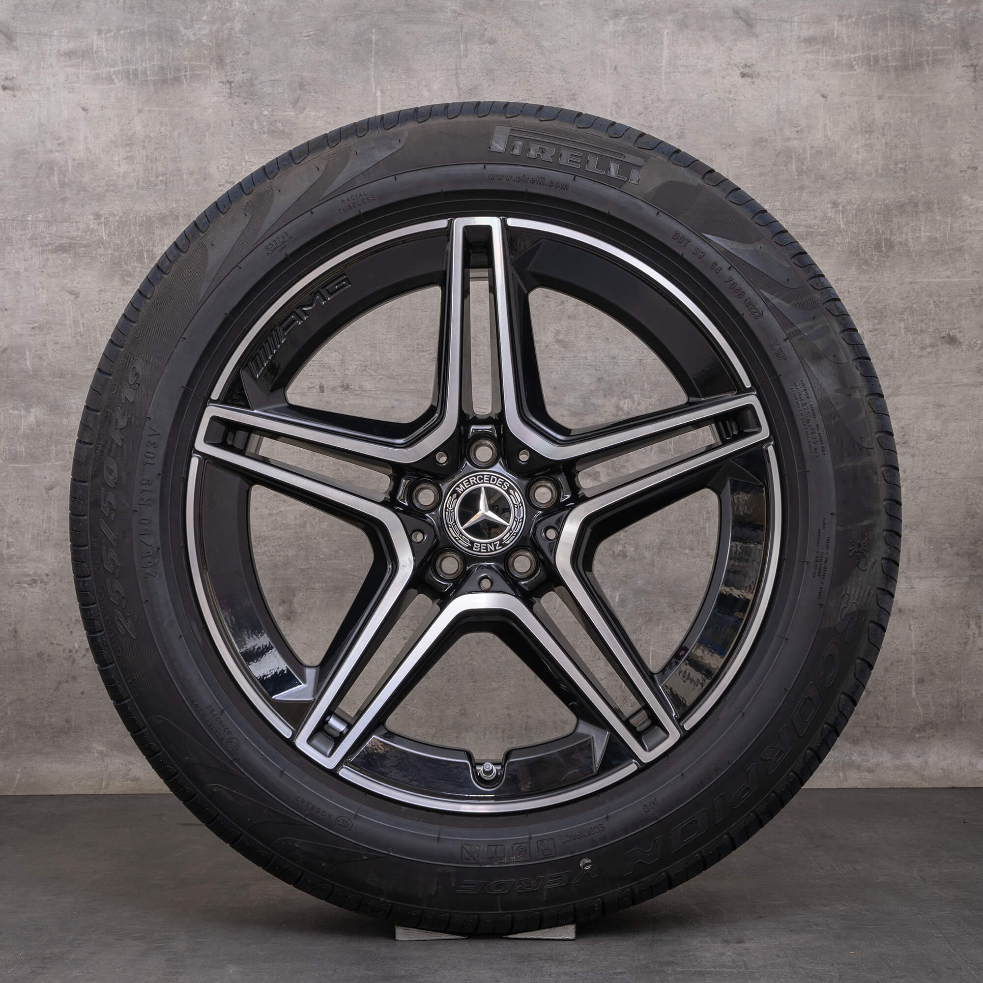 Orijinal Mercedes Benz GLC & 43 AMG jantlar 19 inç C253 yaz jantları A2534015300 A2534015400 siyah parlak tornalanmış