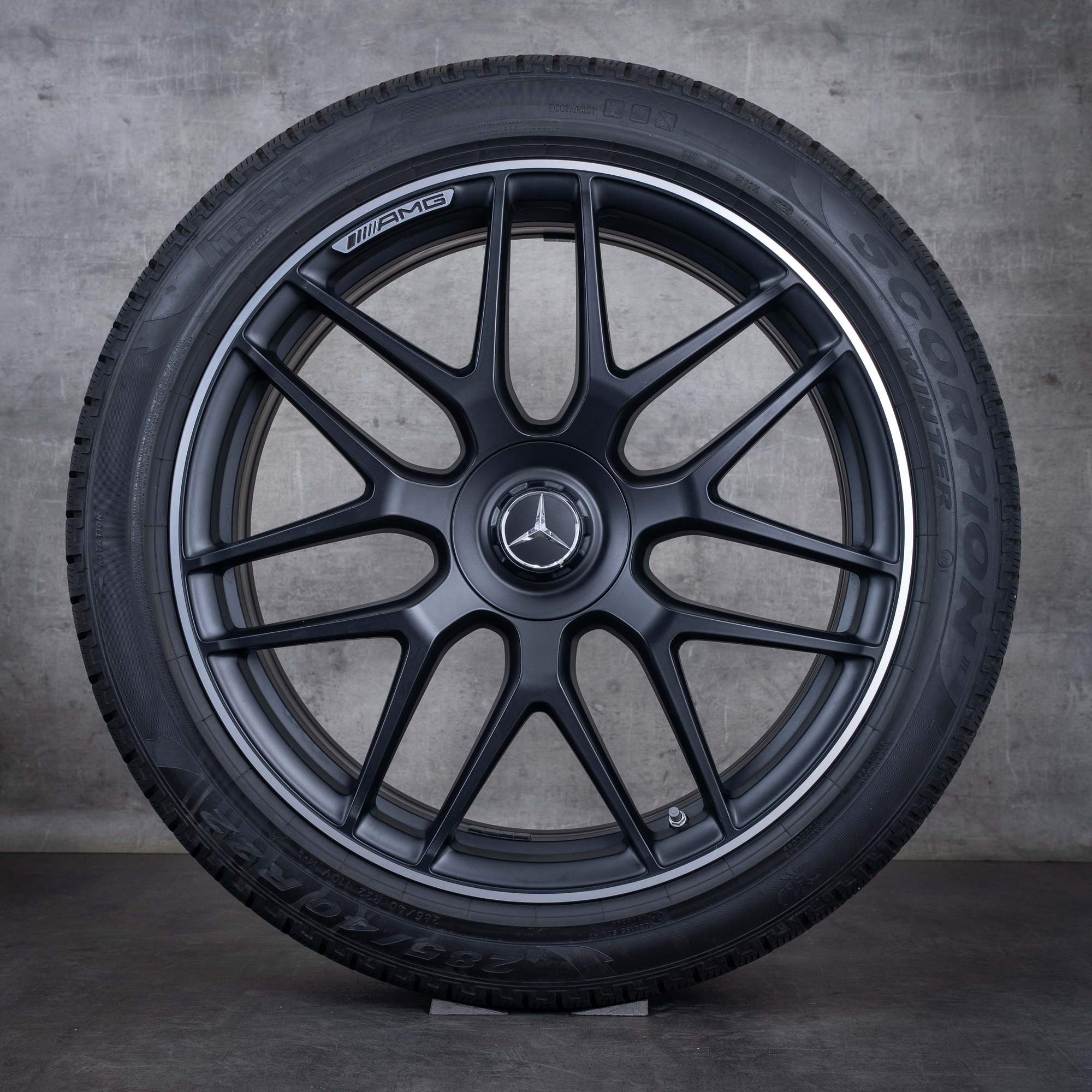 Oryginalne koła zimowe Mercedes Benz GLE AMG 22 cale V167 Felgi A1674015601 A1674015701 czarny mat Polerowane