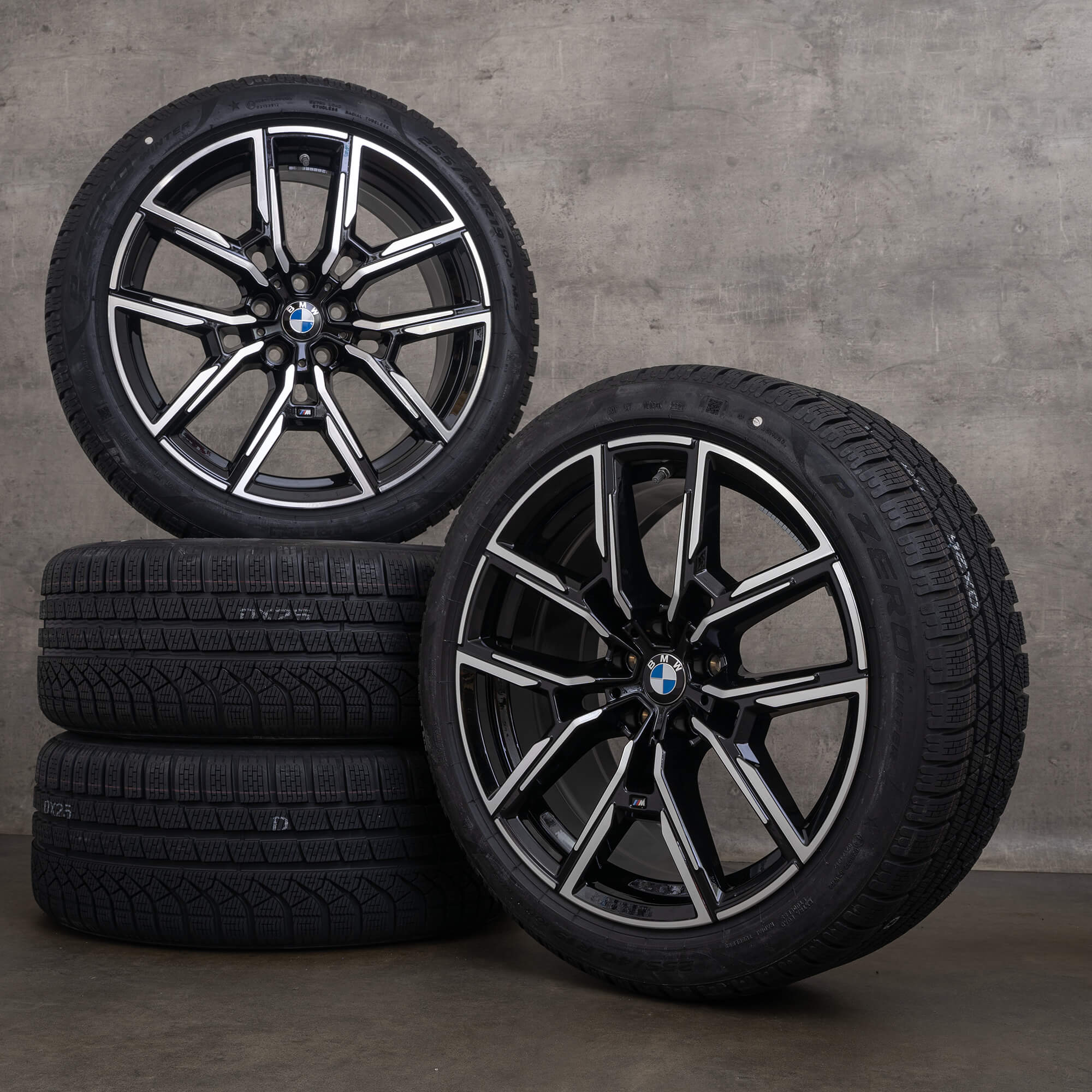 Original BMW 4-serie i4 felger 19-tommers G26 vinterhjul 8747304 8747305 Styling 859 M jet svart blank snudd NY