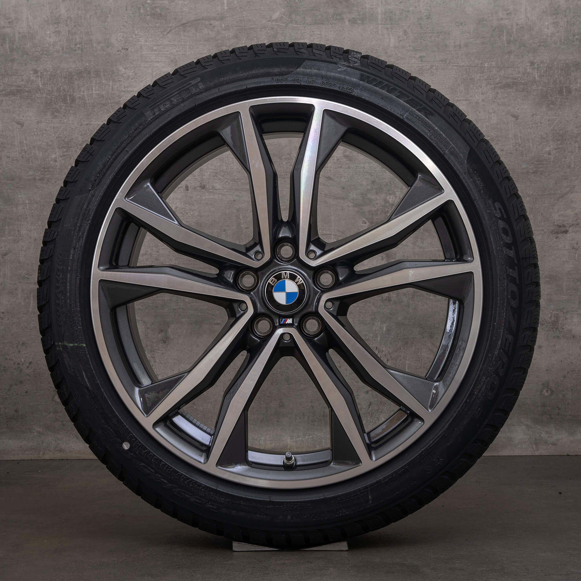 Original BMW X1 X2 felger 19-tommers F48 F39 vinterhjul 8008616 Styling 715 M orbit grå frontpolering NY