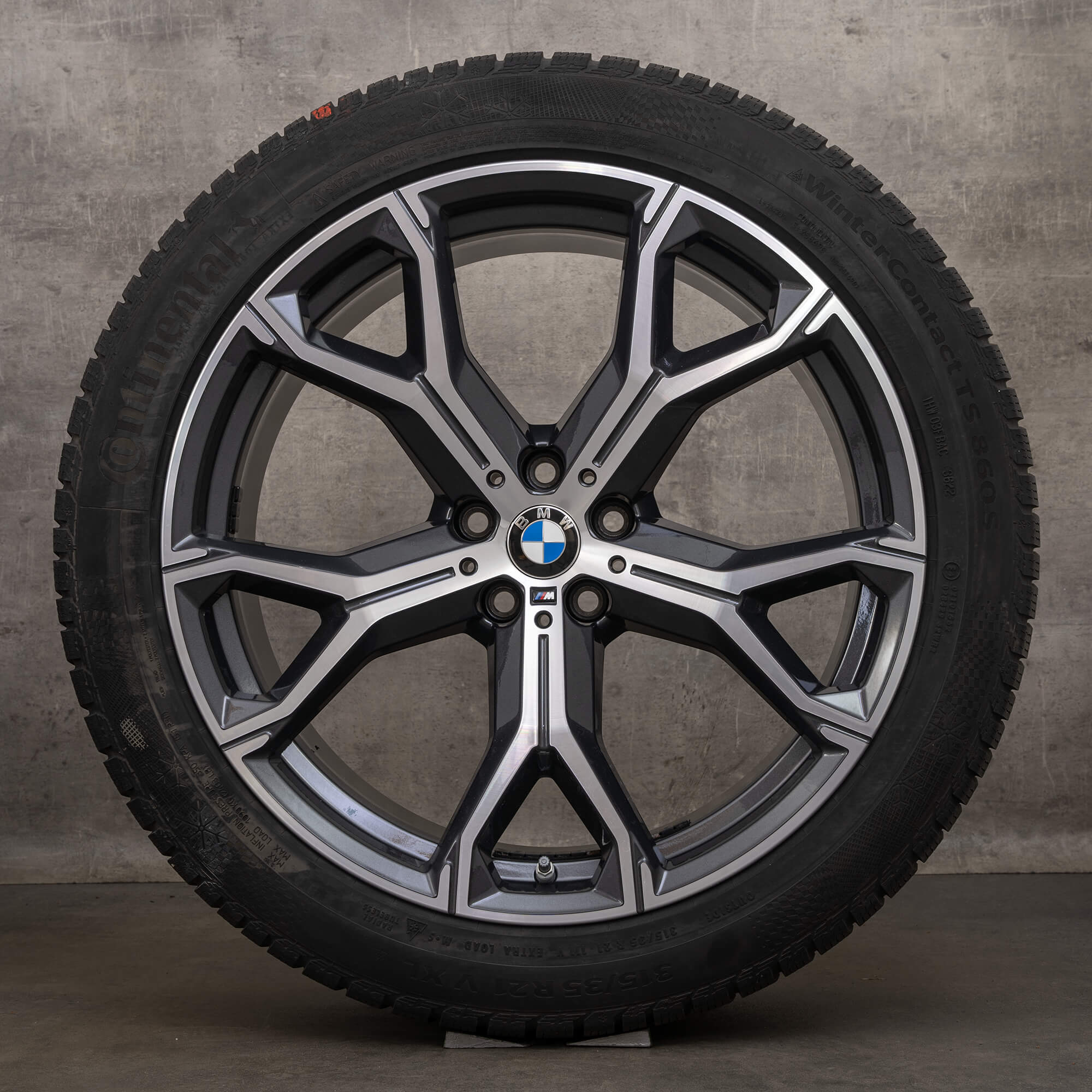 Oryginał BMW X5 X6 felgi 21 cali G05 G06 koła letnie stylizacja 741 M 8071998 8071999 orbit szary polerowane NOWOŚĆ