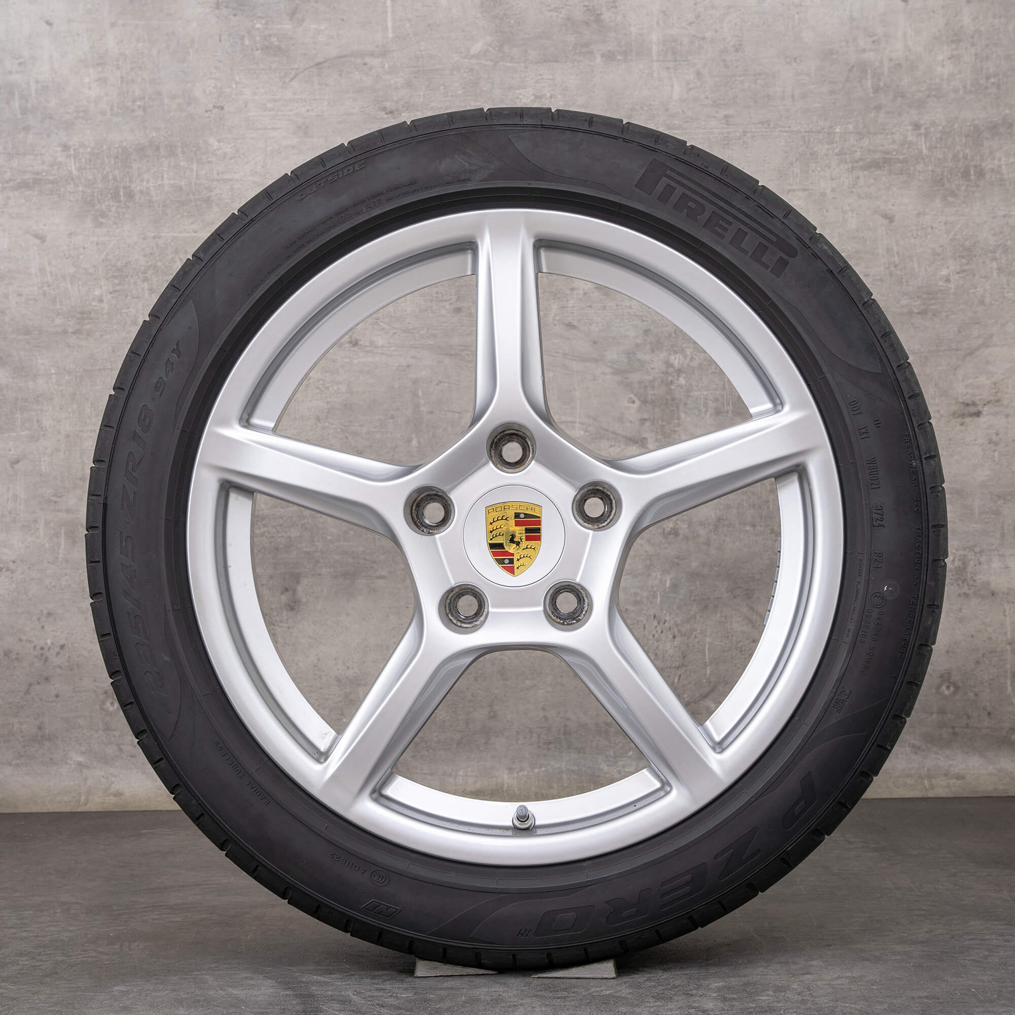 Original Porsche Boxster Cayman 718 Felgen 18 Zoll I 982 Sommerräder 982601025M 982601025N silber