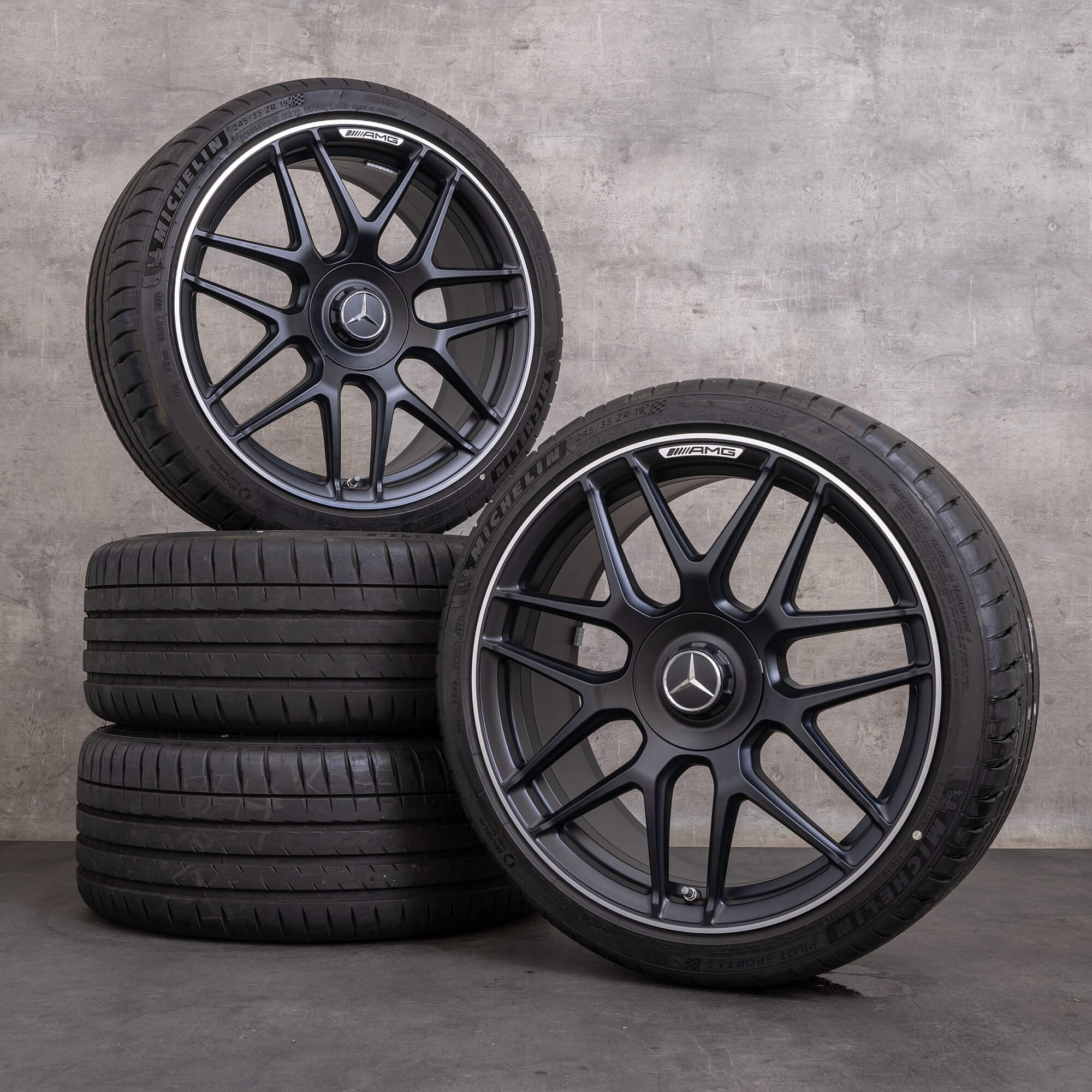 jantes Mercedes Benz Classe A 45 CLA 35 AMG de 19 polegadas W177 X118 C118 verão A1774012500 preto mate brilhante torneado