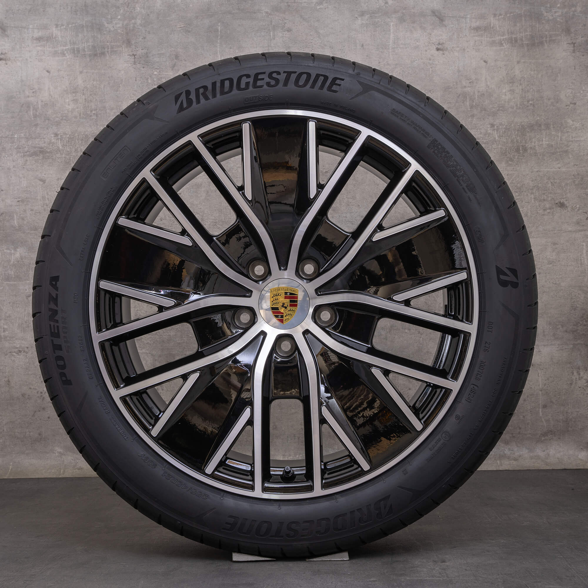 Originales Porsche Macan Electric ruedas de verano llantas 21 pulgadas 95C601025BB 95C601025BC negro brillante torneado