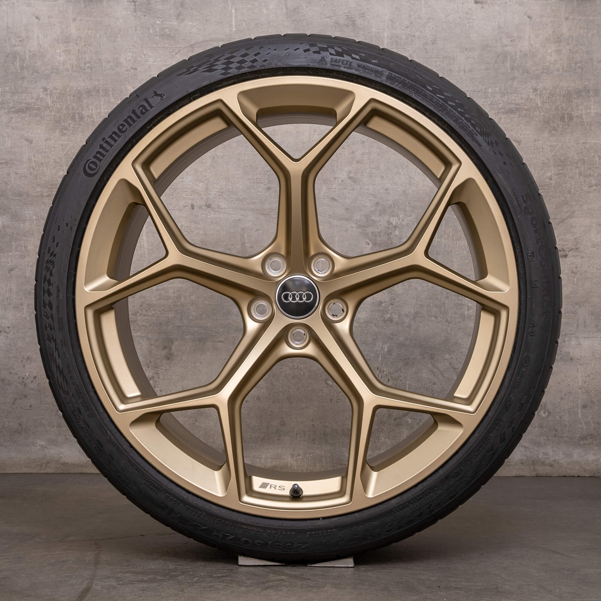 OEM Audi RS6 RS7 rims 22 inch 4K C8 summer wheels 4K0601025BM Performance honeycomb design neodymium gold