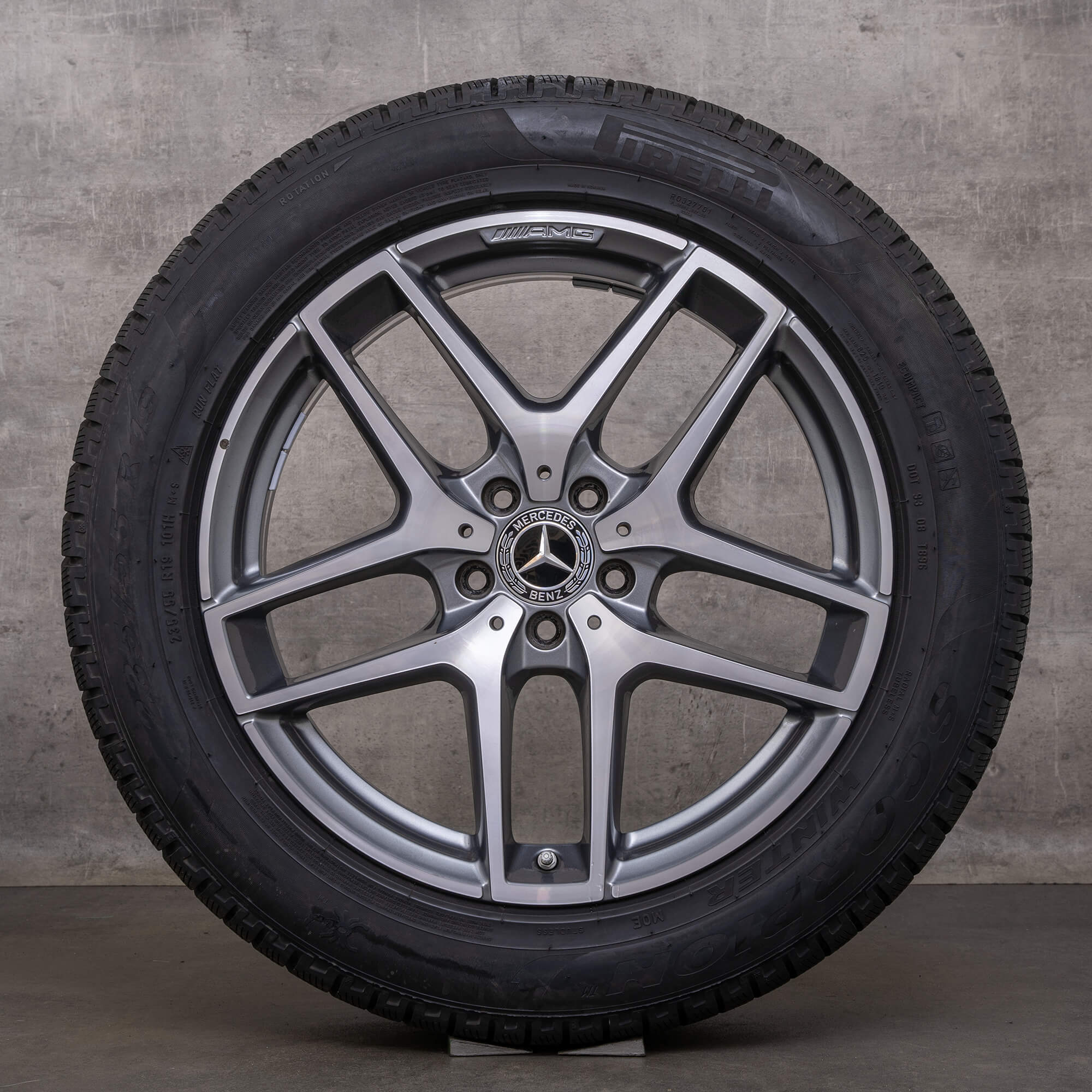 Alkuperäiset Mercedes Benz GLC & 43 AMG talvirenkaat 19 tuuman C253 X253 vanteet A2534011800 himalajanharmaa kiillotettu
