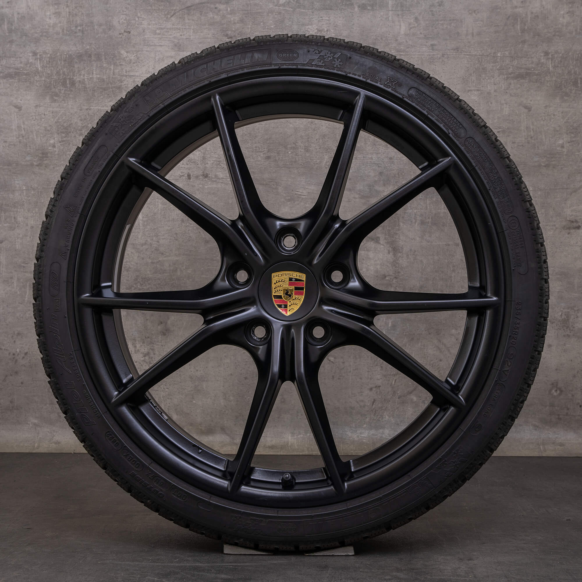 Original Porsche Boxster Cayman 982 718 Winterräder 20 Zoll Felgen 982601025H 982601025J schwarz matt