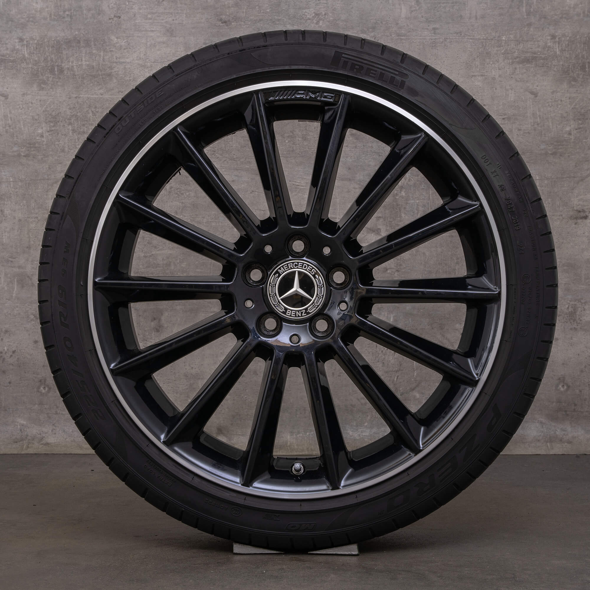 Original Mercedes Benz A B Class CLA jantes 19 pouces W177 V177 W247 C118 X118 roues d'été A1774011600 noir brillant