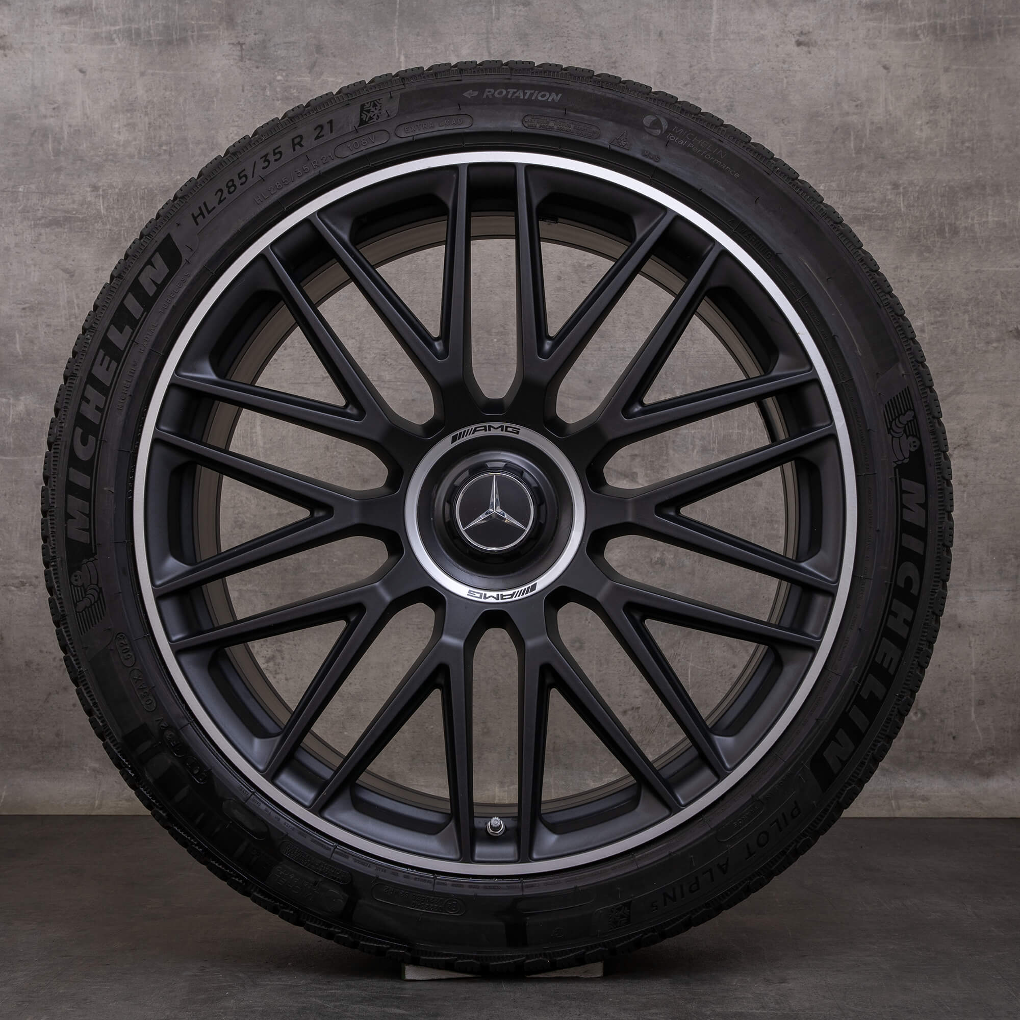 Original Mercedes Benz S-Klasse S 63 AMG E Performance Winterräder 21 Zoll V223 Felgen A2234012300 A2234012400 schwarz matt glanzgedreht