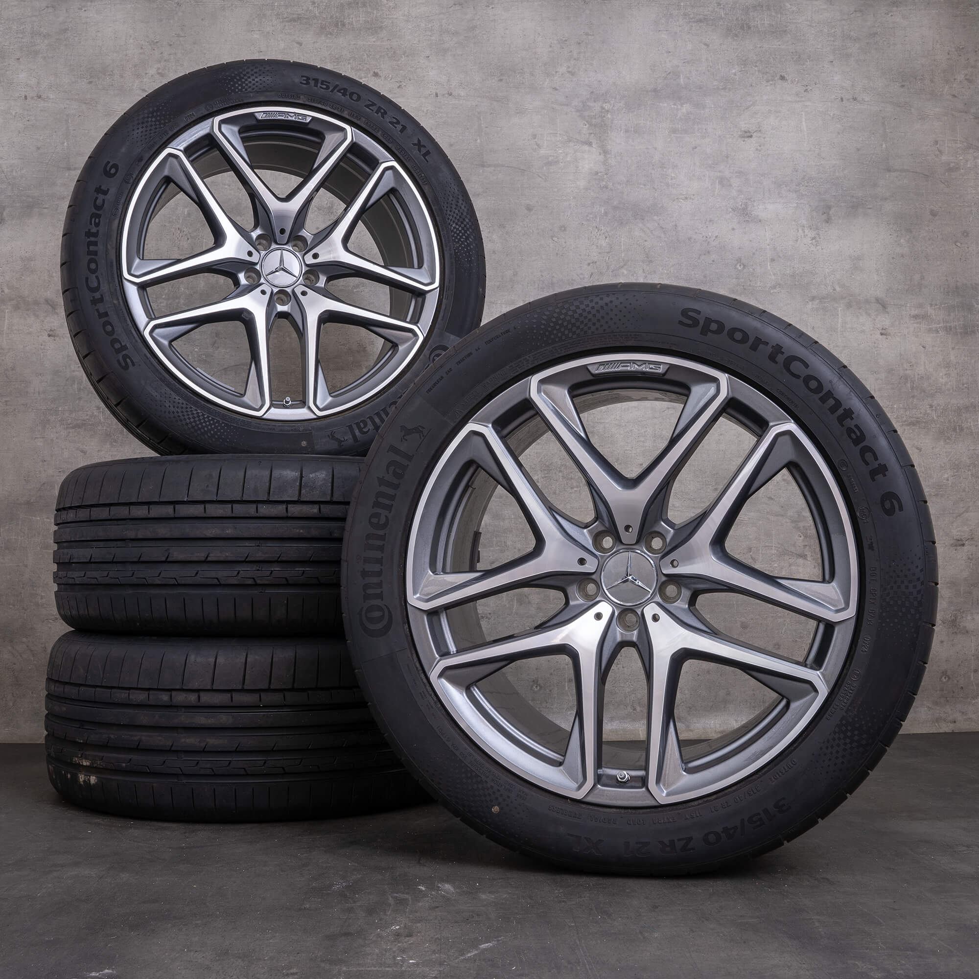 Orijinal Mercedes Benz GLE 53 AMG 4Matic+ jantlar 21 inç X167 C167 Hibrit yaz jant lastikleri A1674014200 A1674014300 himalaya gri parlak tornalı YENİ