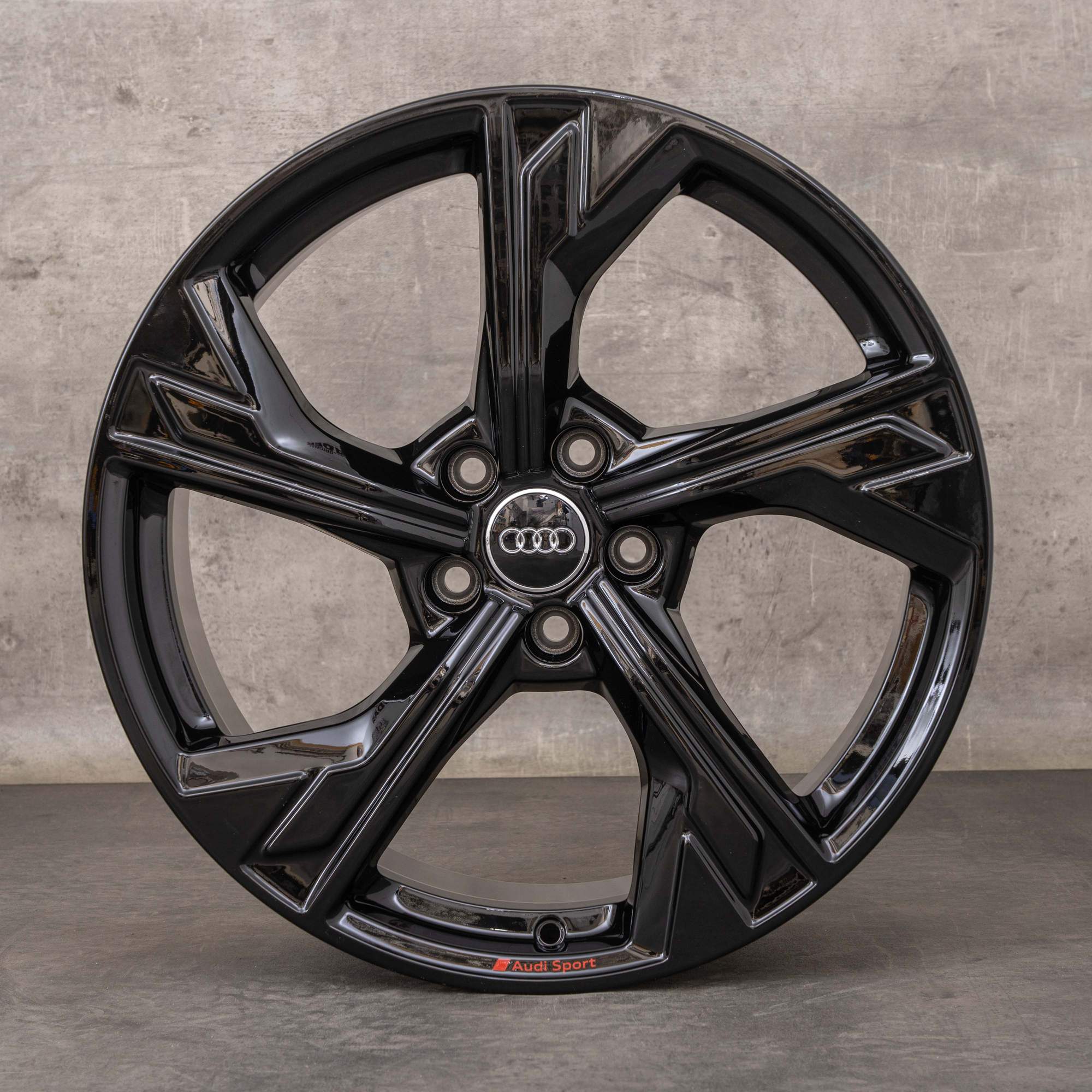 OEM Audi A4 S4 Rims 19 inch B9 8W 8W0601025EM Flag black glossy