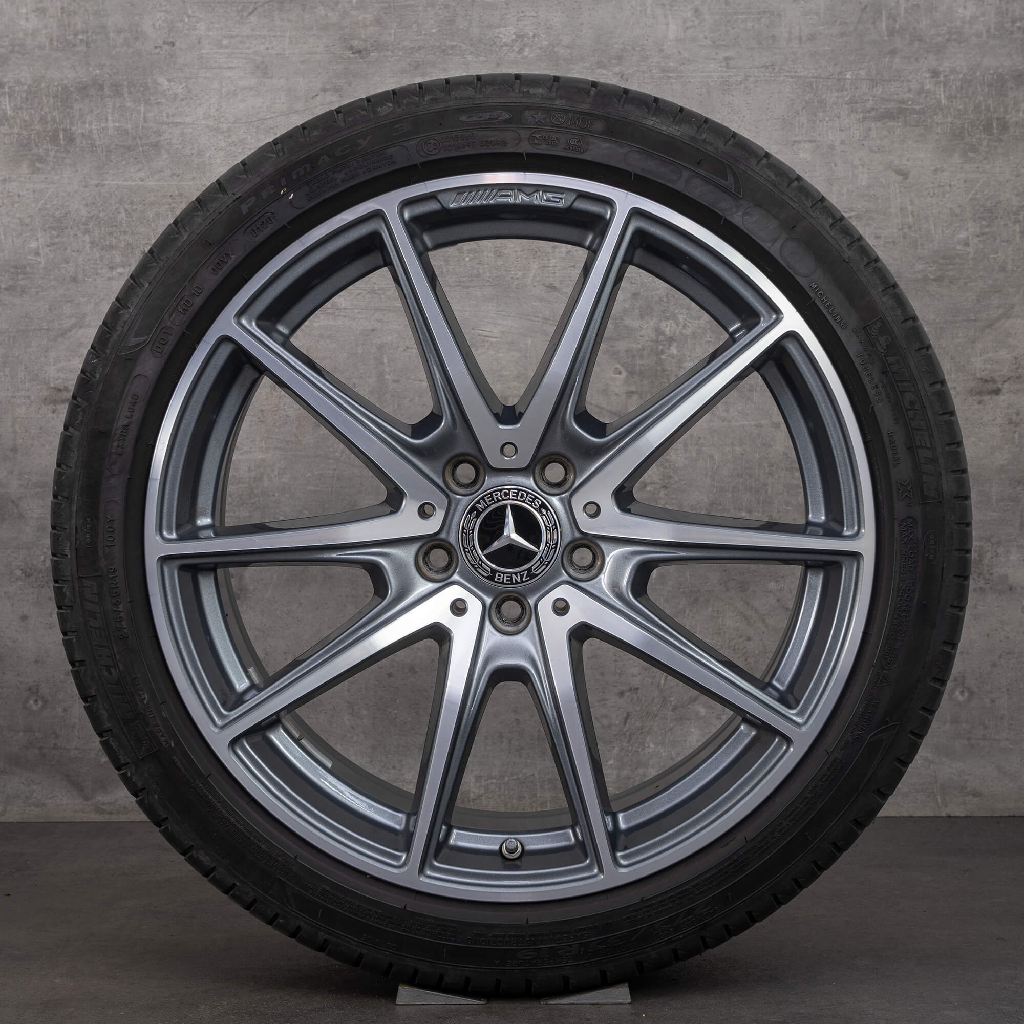 Llantas originales Mercedes Benz Clase E AMG de 19 pulgadas W213 S213 C238 A238 neumáticos verano A2134017300 gris himalaya brillante torneado NUEVO