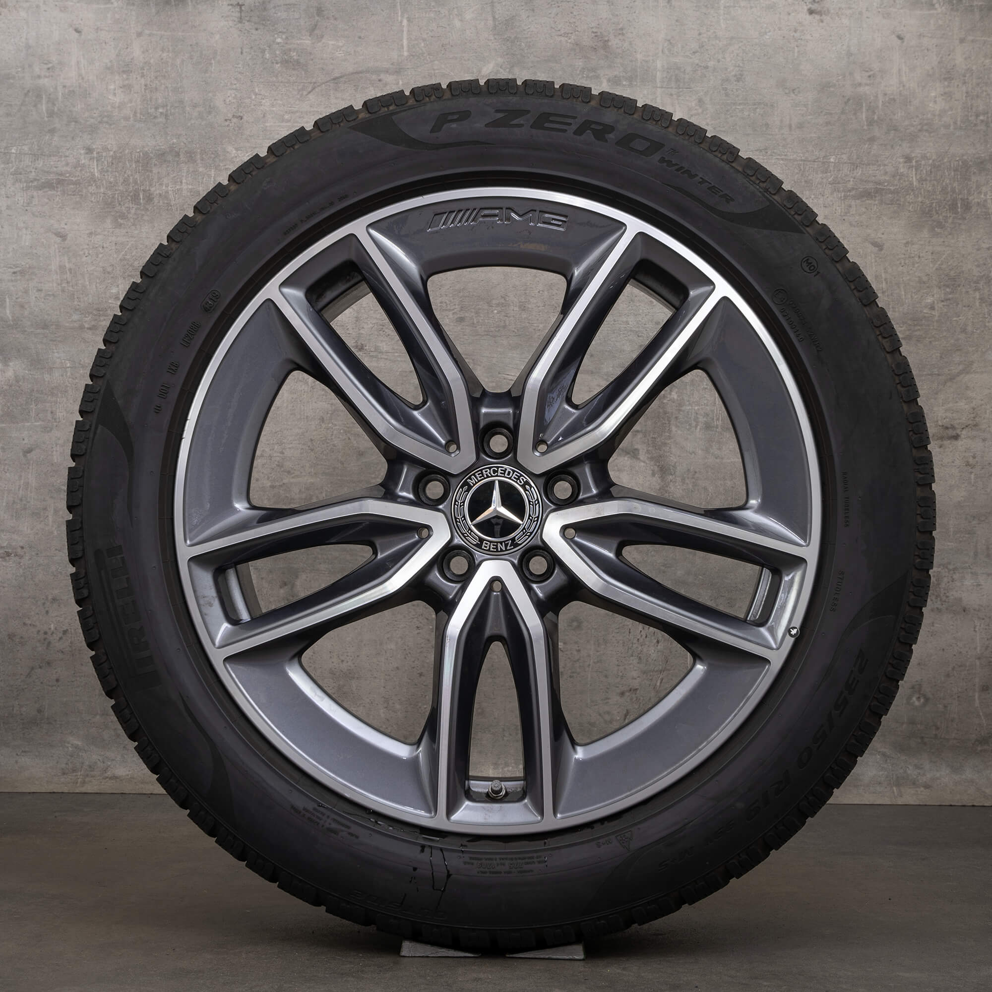 Alkuperäiset Mercedes Benz GLA GLB AMG talvirenkaat 19 tuuman 35 45 & S H247 X247 vanteet A2474011800 himalajanharmaa kiillotettu