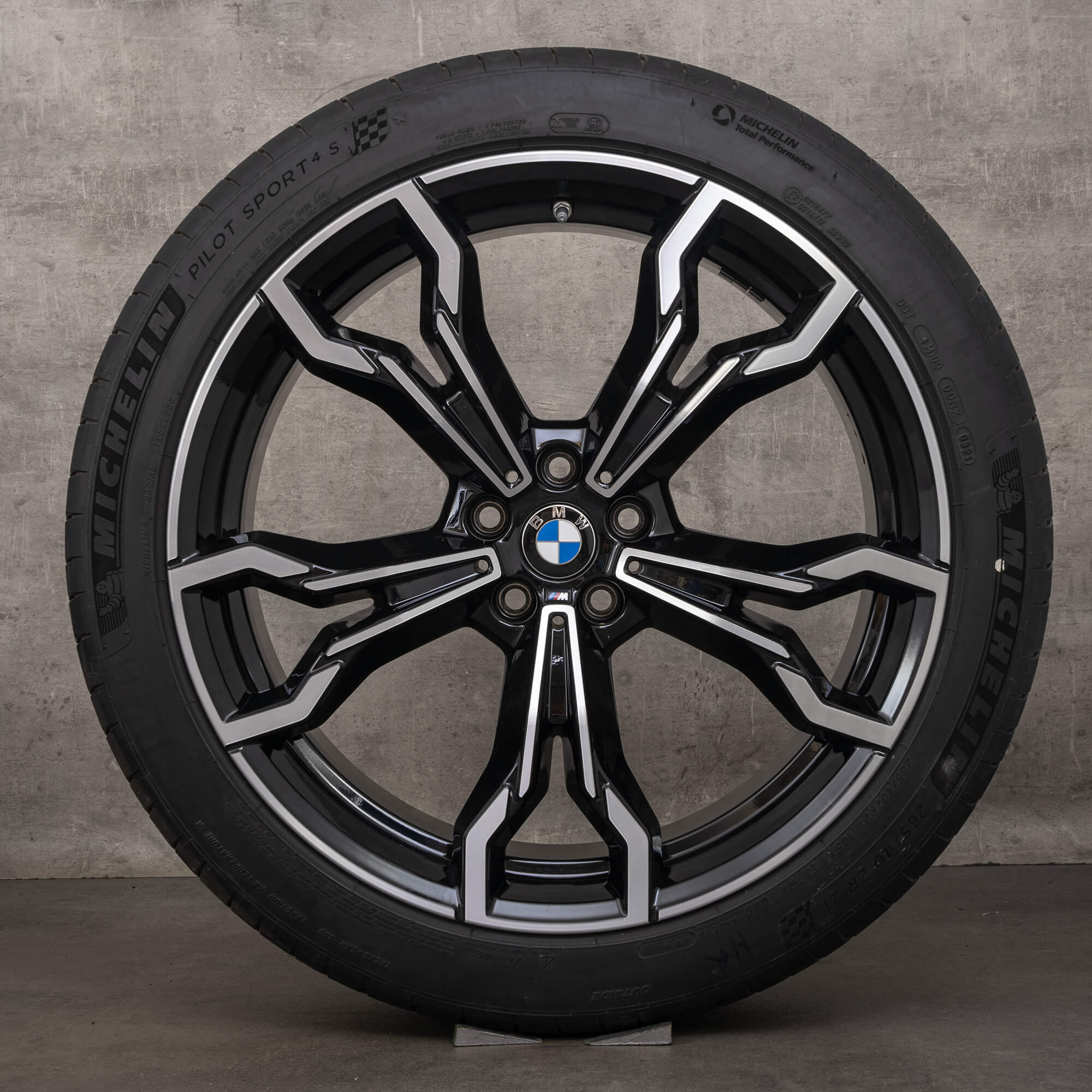 Jantes originais BMW X3M X4M 21 polegadas F97 F98 jantes verão styling 765 M 8060041 8060042 preto polido viradas