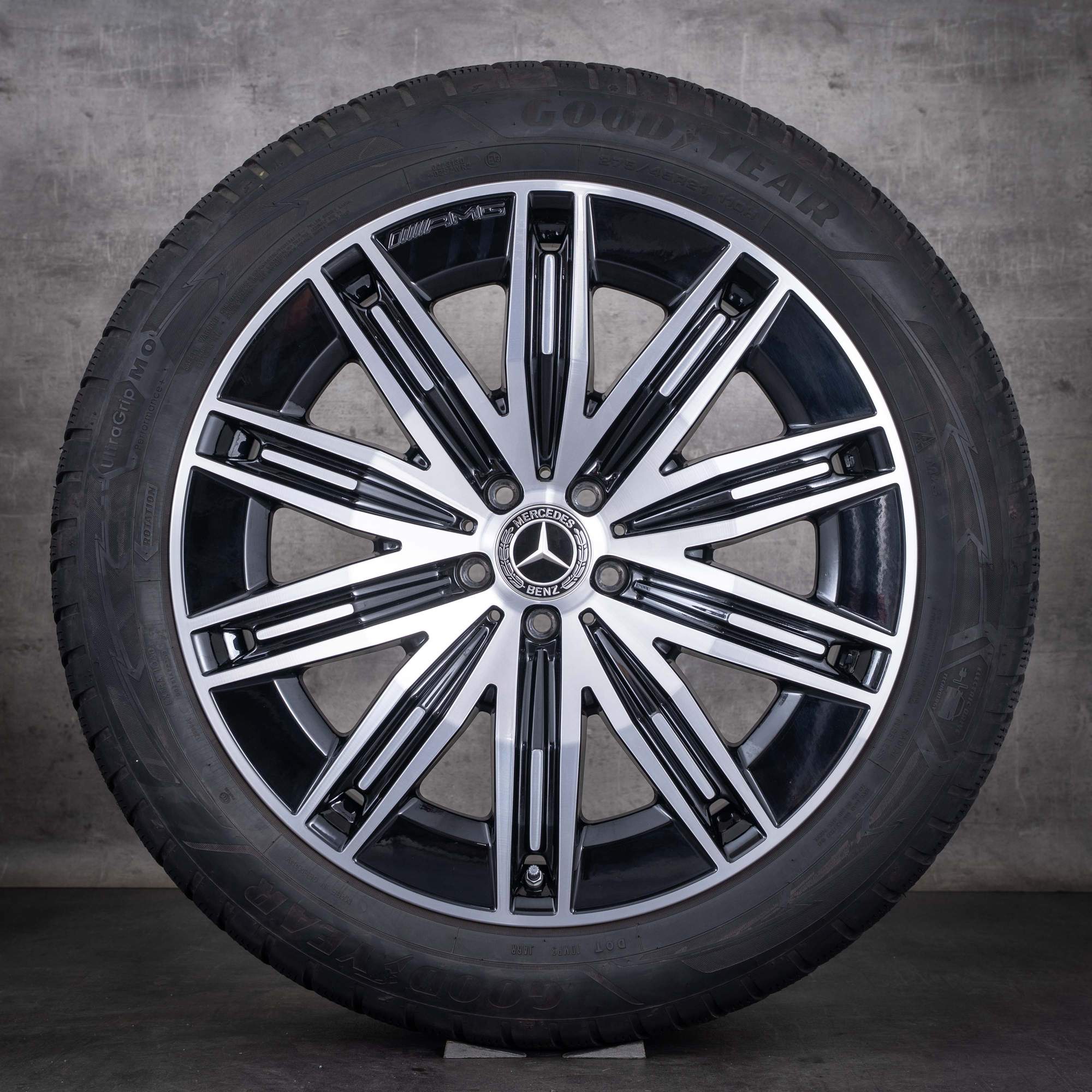 Originale Mercedes-Benz EQS AMG vinterhjul 21 tommer X296 felger A2964011600, svart glans