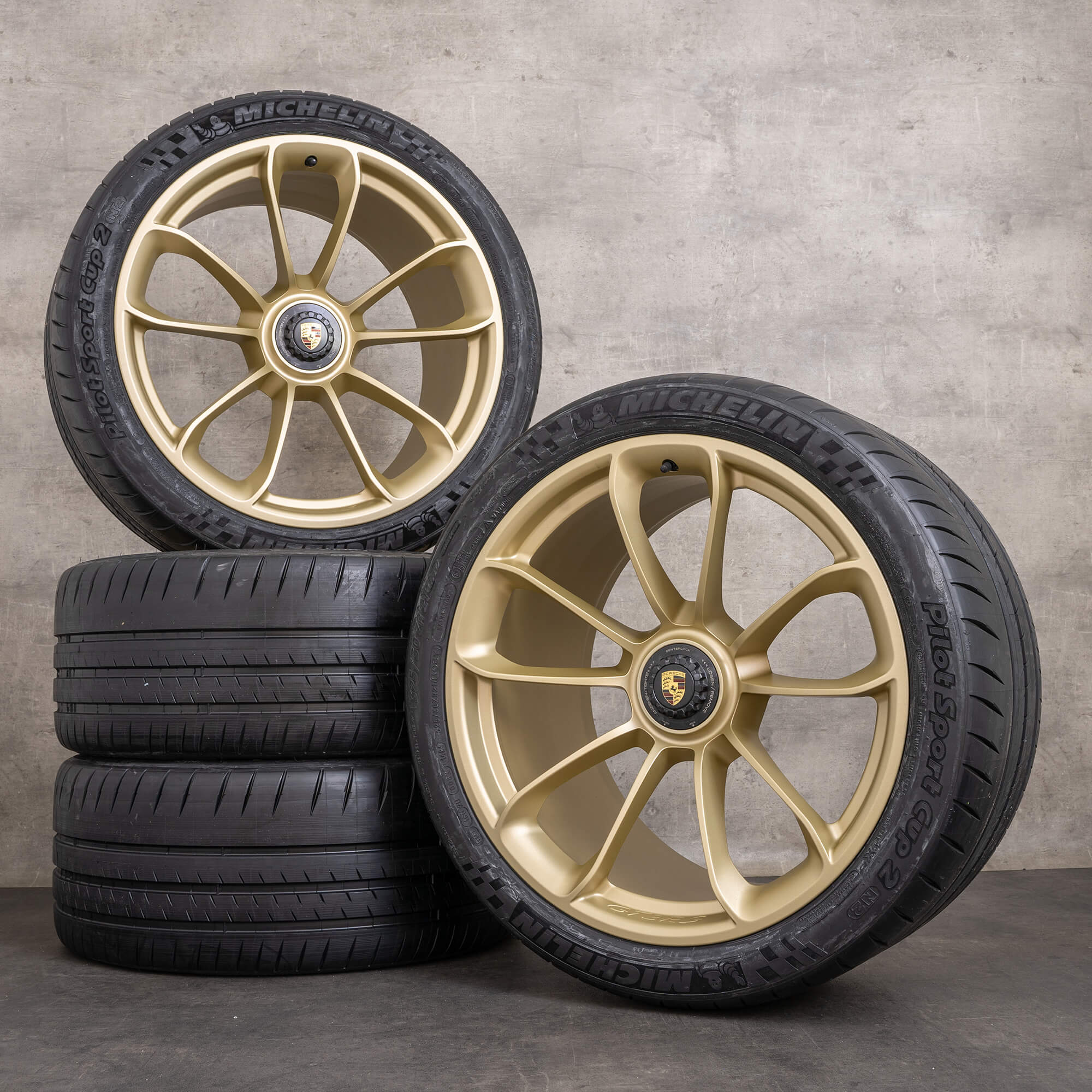 Originale Porsche 911 fælge 20 21 tommer 991 II GT2 GT3 RS sommerdæk 99136216283 99136216785 neodyme matt NEW