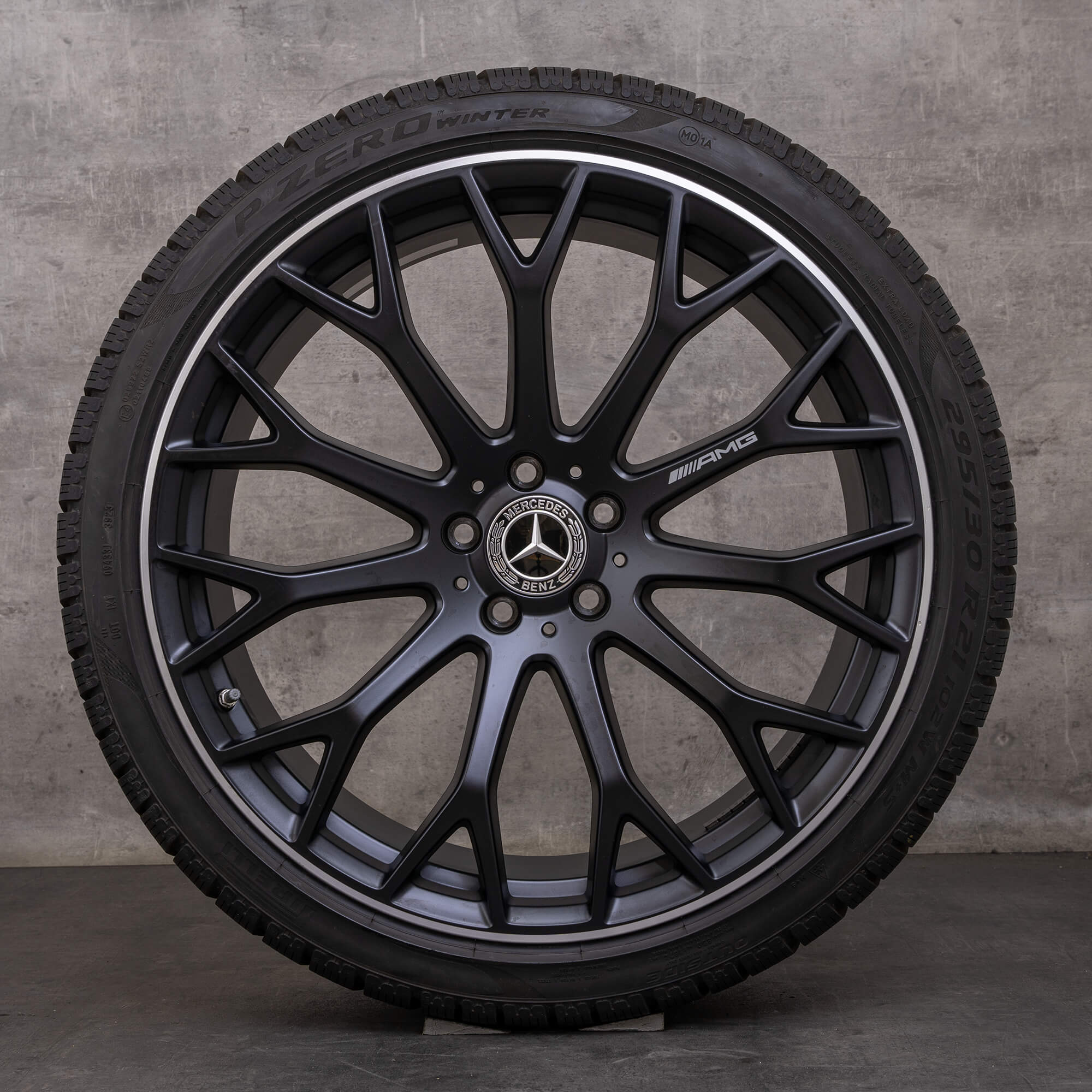 Originale Mercedes Benz SL AMG vinterhjul 21 tommers R232 felger A2324012700 A2324012800 svart matt blank snudd NY