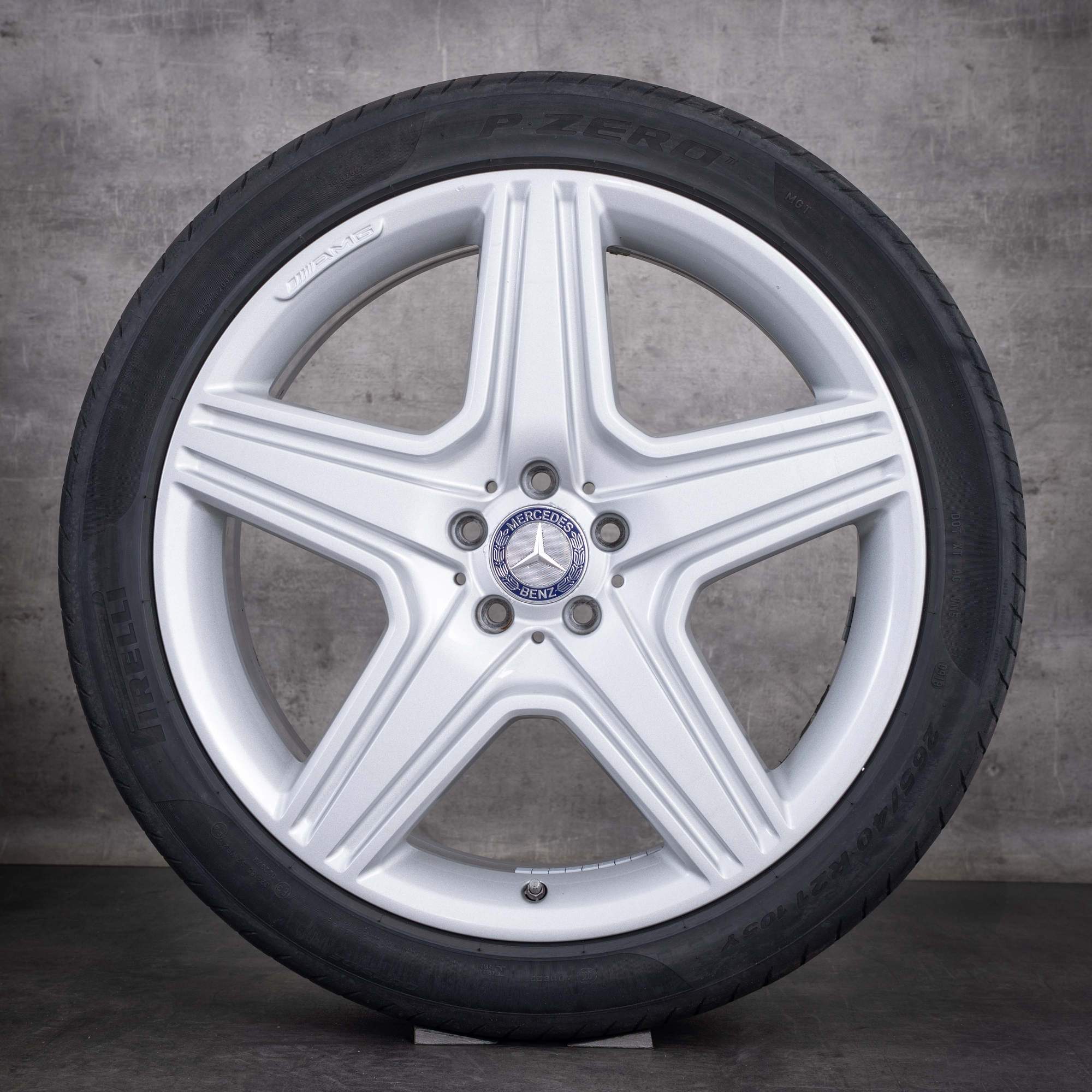 Original Mercedes Benz M ML-Klasse AMG Winterräder 21 Zoll W164 Felgen A1644015302 A1644015202 silber glanz - Rad 4 von 4
