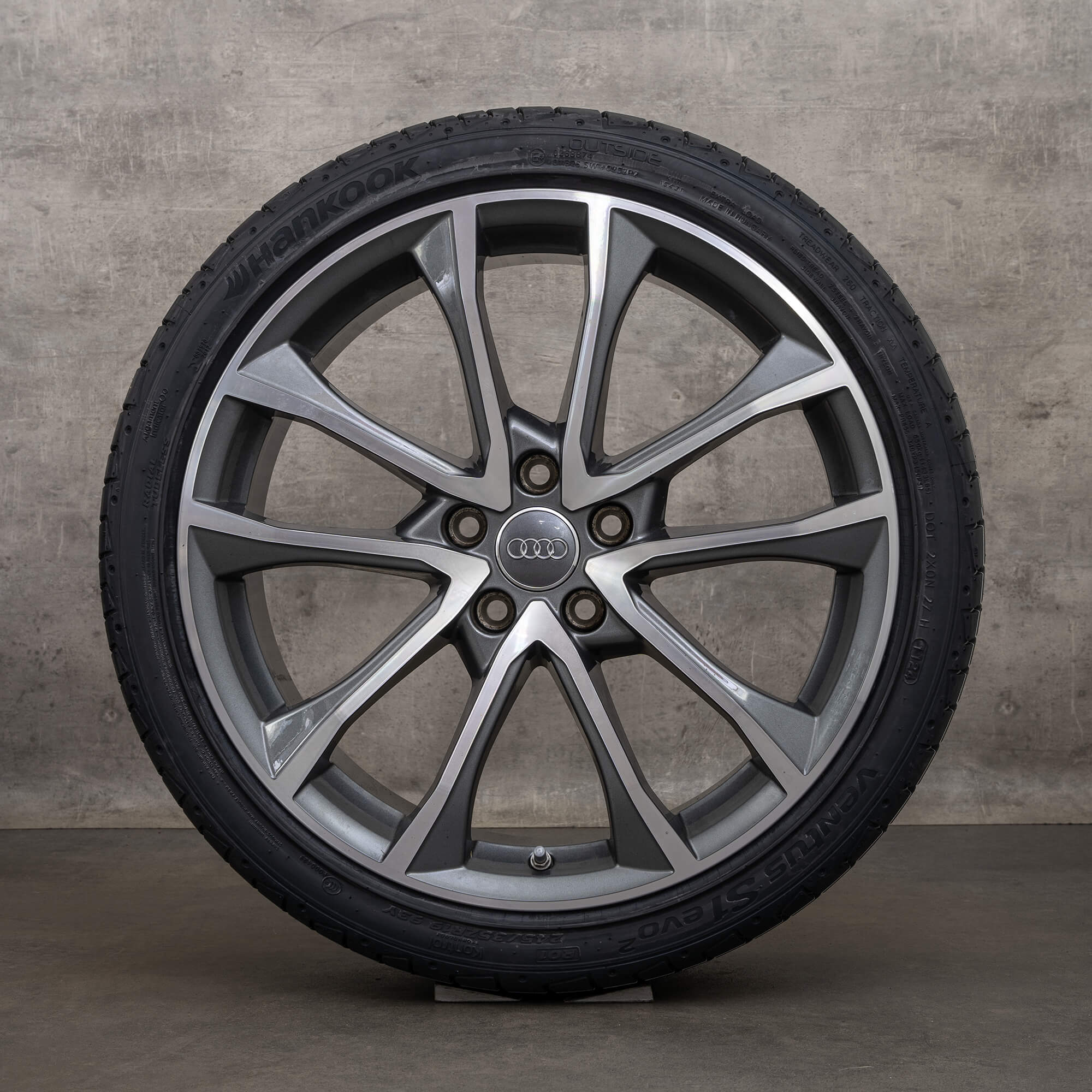 Original Audi A4 S4 Felgen 19 Zoll B9 8W Sommerräder 8W0601025BF anthrazit glanzgedreht