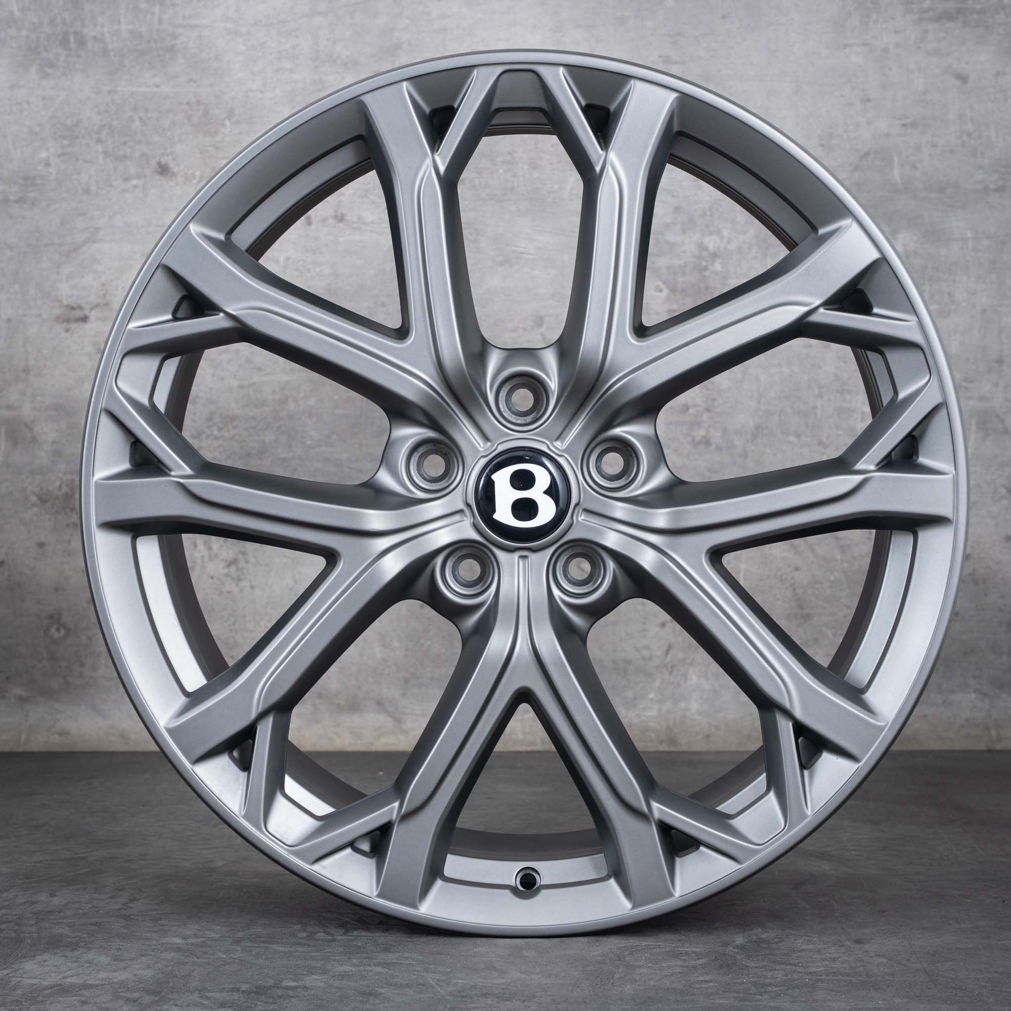 Oryginał Bentley Continental GT GTC Flying Spur koła letnie 22 cale 3S 3SA601025DK 3SA601025DL Ten Spoke Sports Wheel platyna srebrny mat