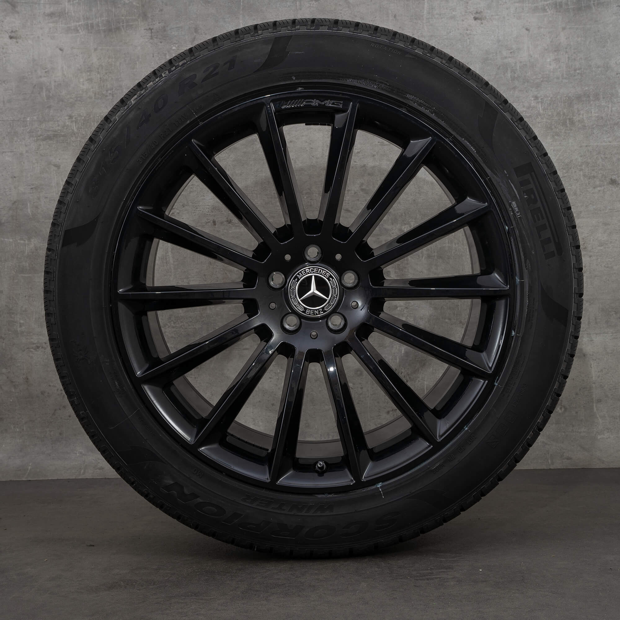 Oryginalne koła zimowe Mercedes Benz GLE AMG 21 cali W167 V167 Felgi A1674013400 A1674013500 czarny błyszczący