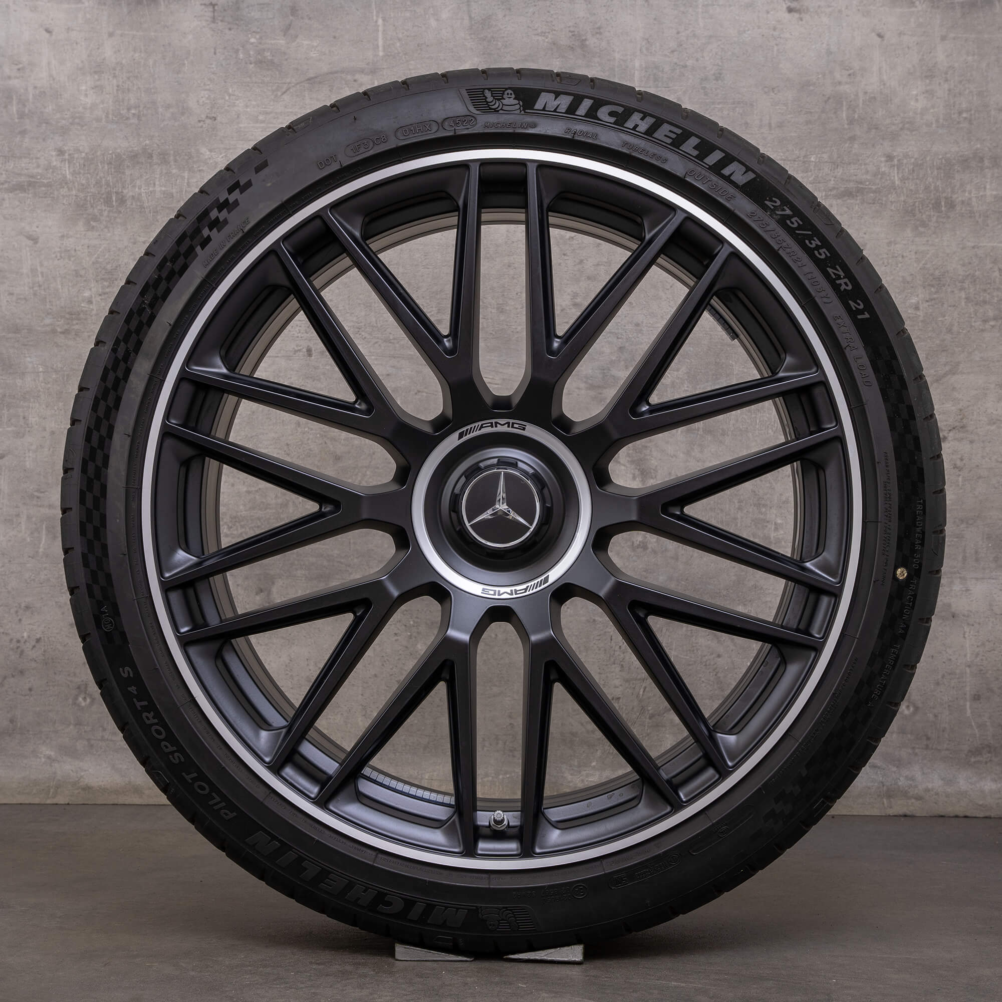 Ægte Mercedes Benz SL 43 55 63 AMG fælge 21 tommer R232 sommerhjul A2324012900 A2324013000 sort mat blank drejet