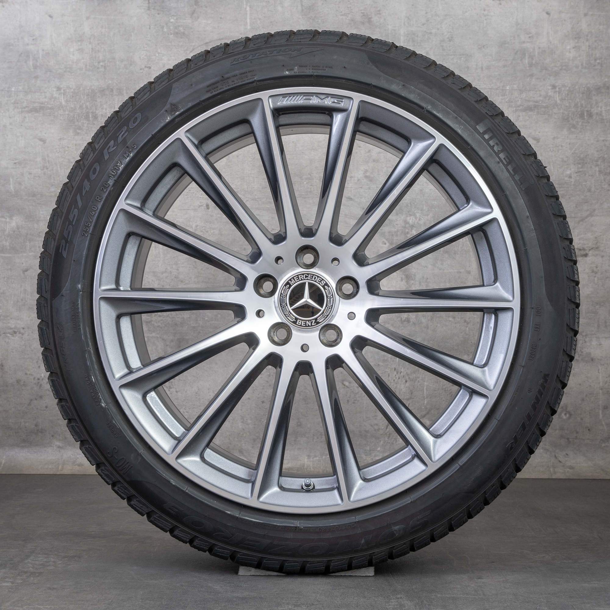 Alkuperäiset Mercedes-Benz AMG S-sarjan talvirenkaat 20 tuuman W223-vanteet moniosainen rengas himalajanharmaa kiillotettu A2234011500