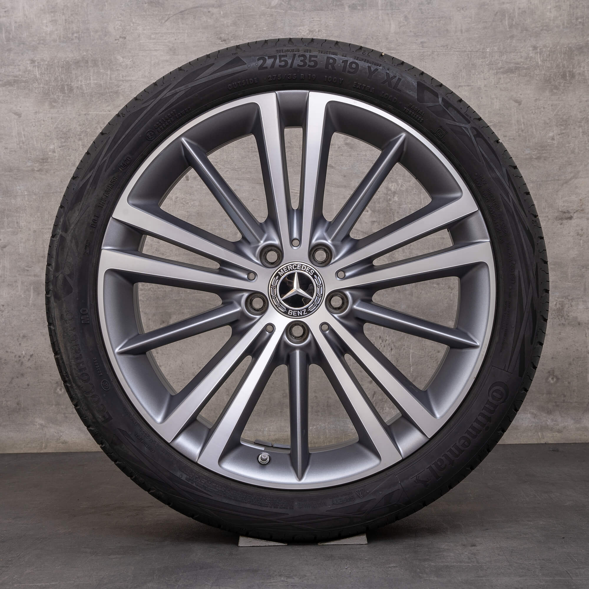 Orijinal Mercedes Benz CLS AMG jantlar 19 inç C257 yaz jantları A2574010300 A2574010400 himalaya gri mat parlak tornalanmış