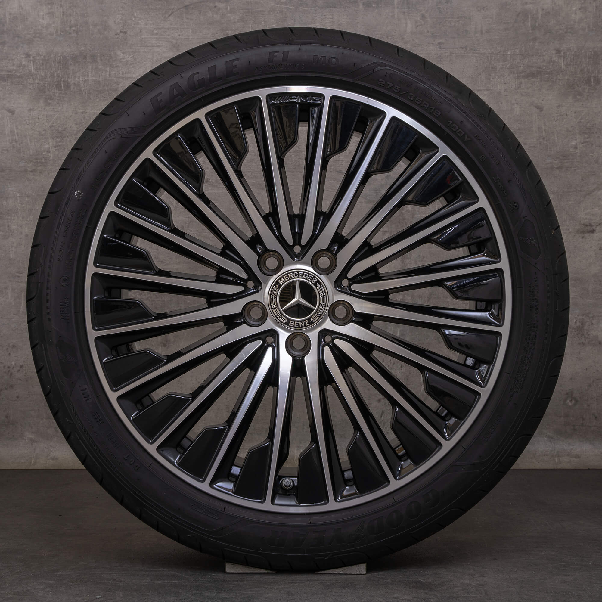Originale Mercedes Benz CLE AMG felger 19 tommers C236 A236 sommerhjul A2364011900 A2364012000 svart blank dreid
