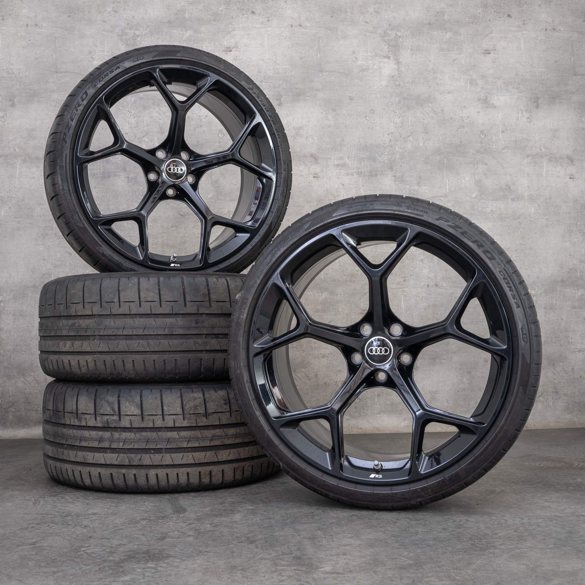 Originale Audi RS4 RS5 jante 20 inch B9 8W F5 Anvelope de vară 8W0601025GJ granit Lucios