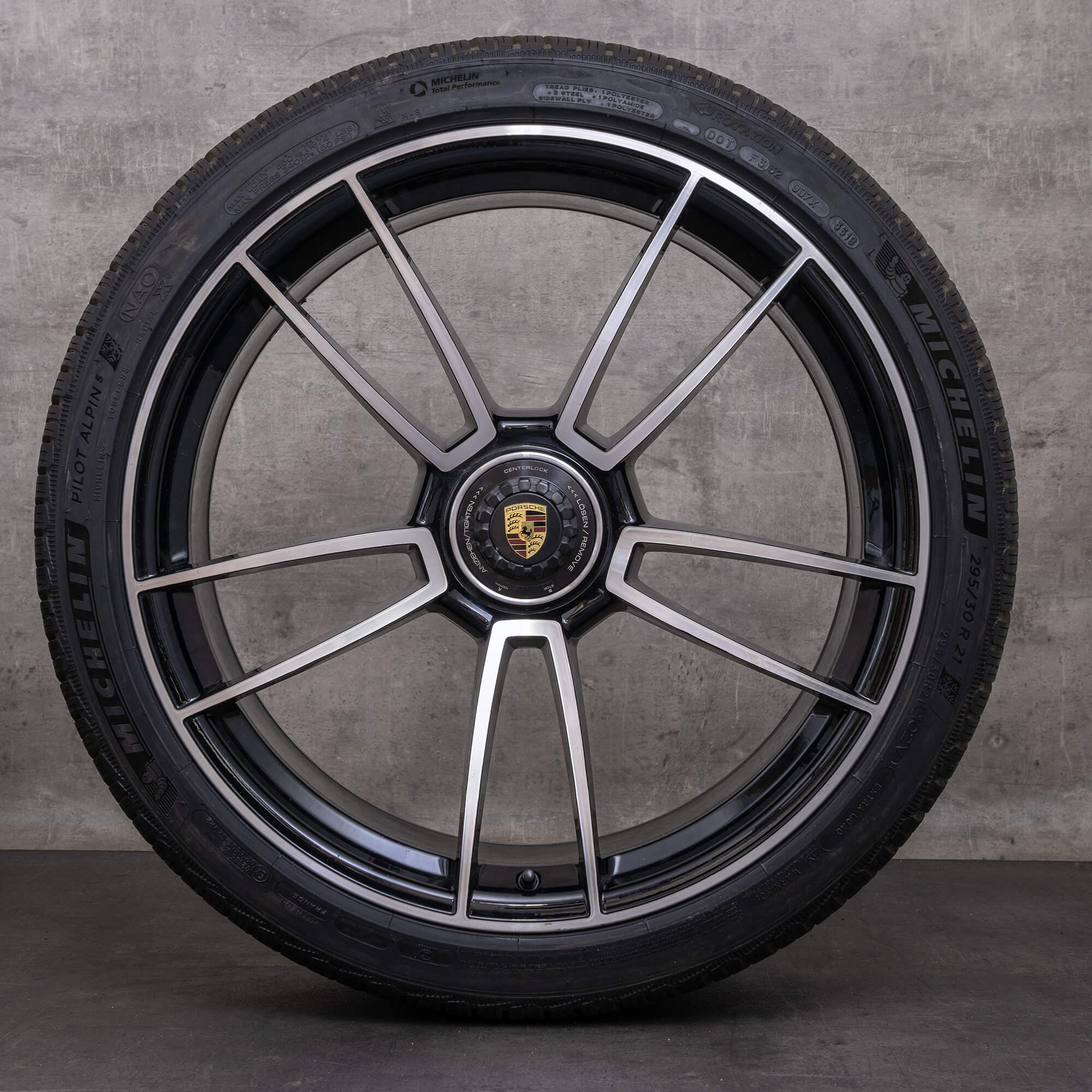 Alkuperäiset Porsche 911 -talvirenkaat 20 21 tuumaa 992 I GTS -vanteet 992601025AT 992601025AC Turbo S -vanteet mustat diamond cut UUDET