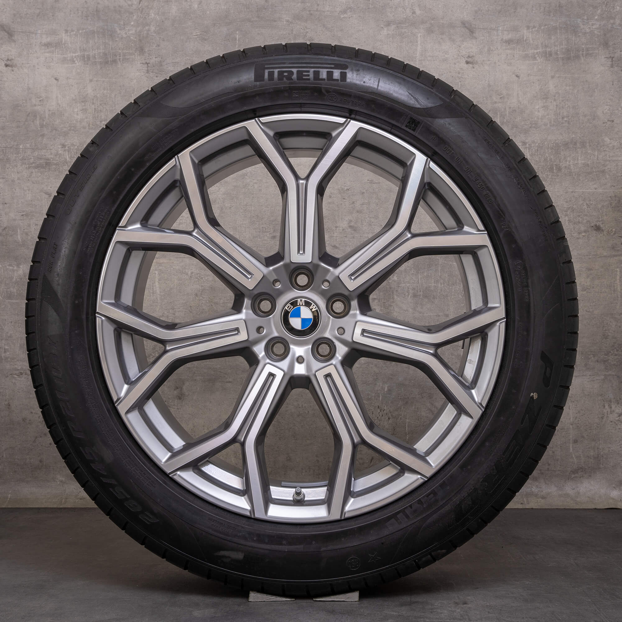 Original BMW X7 Felgen 21 Zoll G07 Sommerräder Styling 753 6885142 ferric grey glanzgedreht