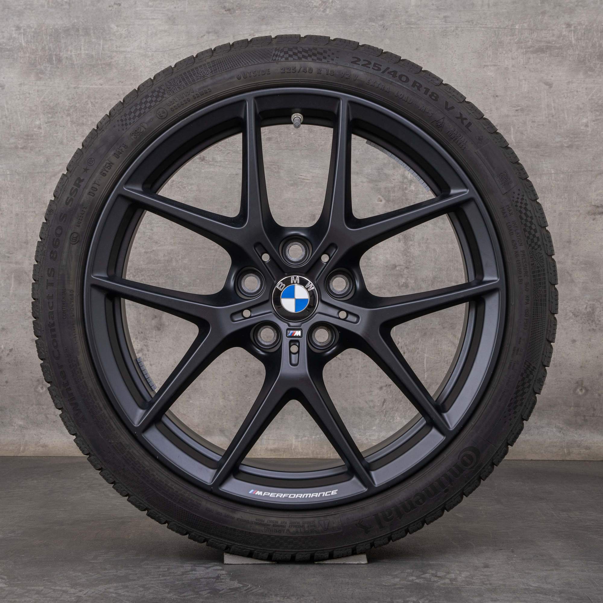 Oryginalał BMW Seria 1 2 koła zimowe 18 cali F40 F44 Gran Coupe felgi stylizacja 554 M 8092354 czarny mat