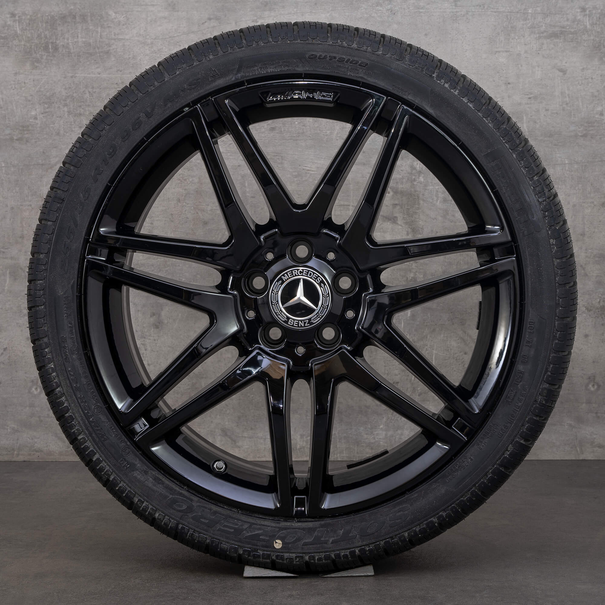 Orijinal Mercedes Benz E-Serisi AMG kış jant lastik 19 inç W212 S212 jantlar A2124014502 A2124014602 siyah parlak