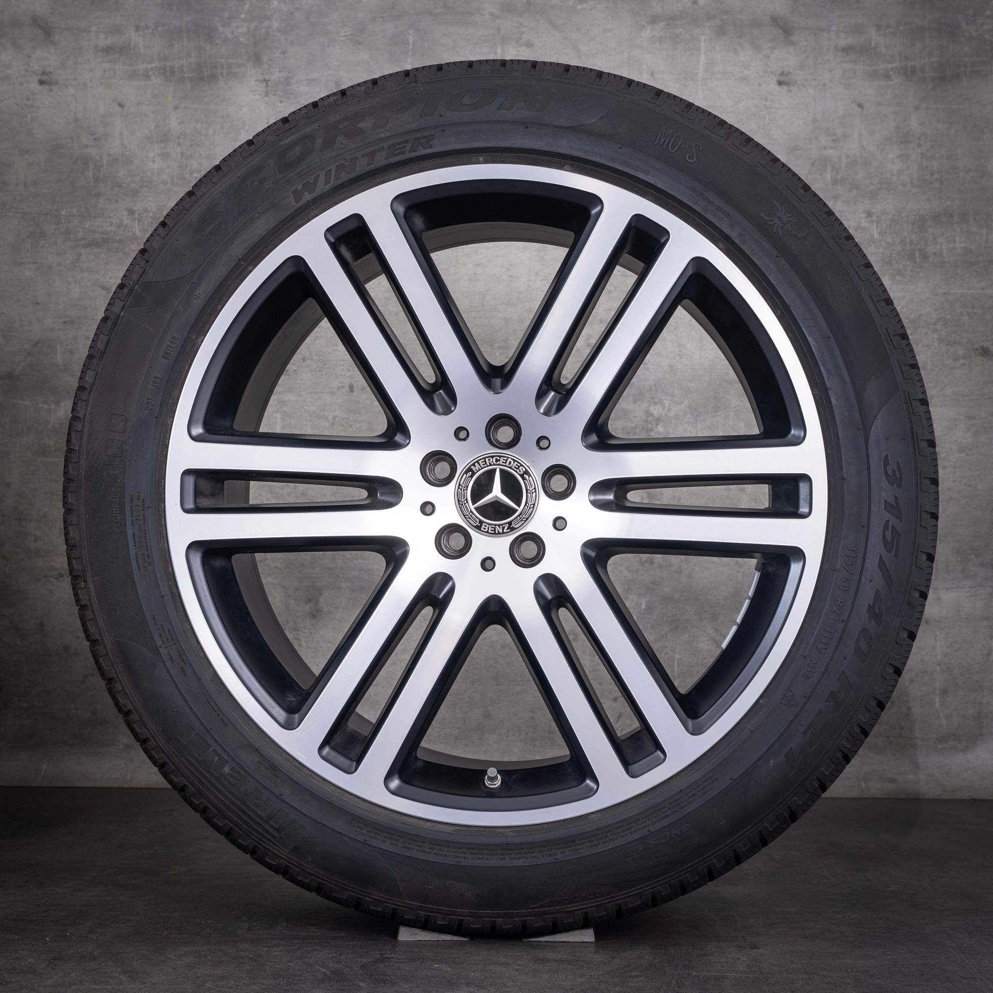 OEM Mercedes-Benz GLE 21inch SUV Winter Wheels V167 W167 Rims A1674012600 A1674012800 Matte Black Diamond Cut Front